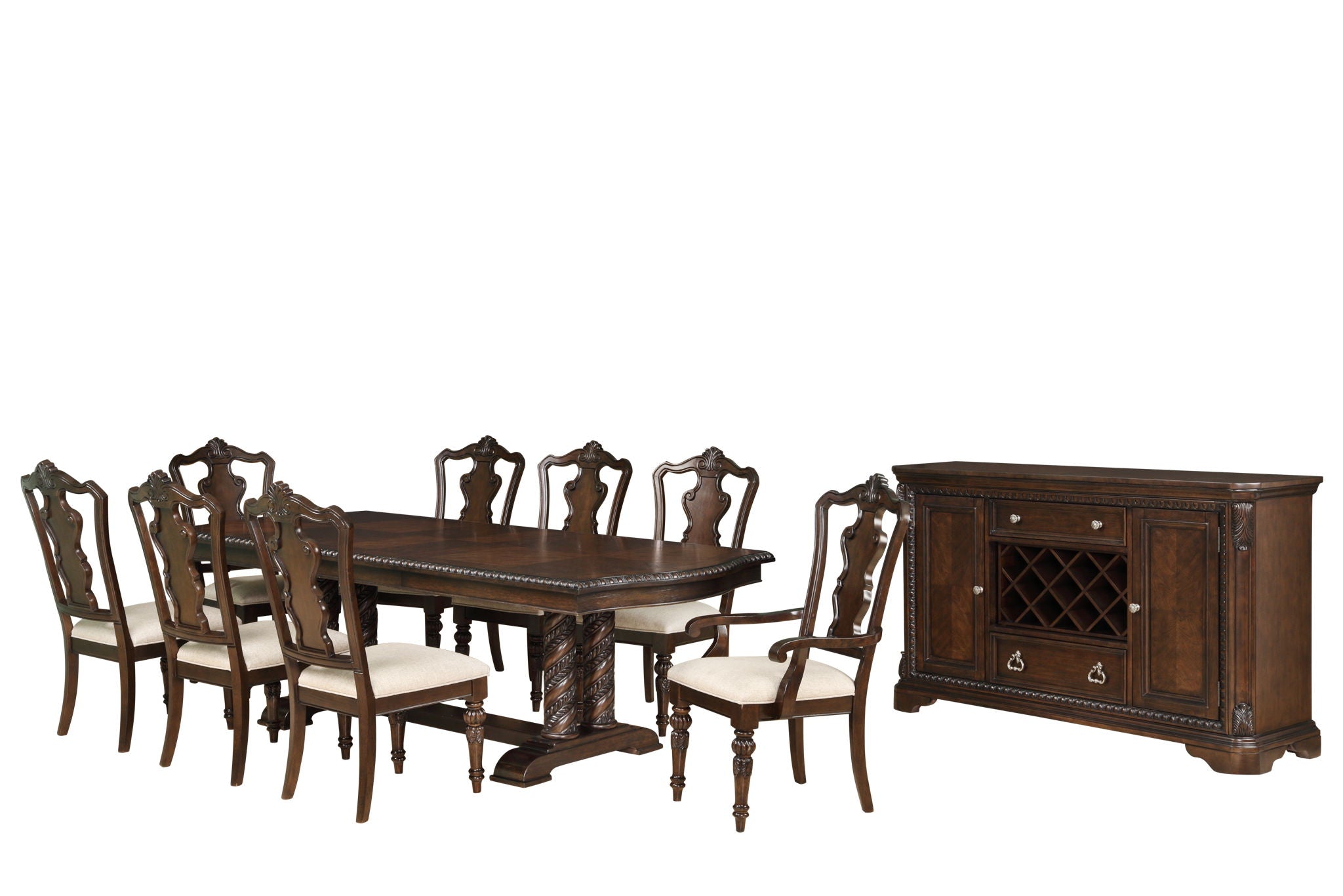 Coventry - Side Chair (Set of 2) - Mahogany / Beige