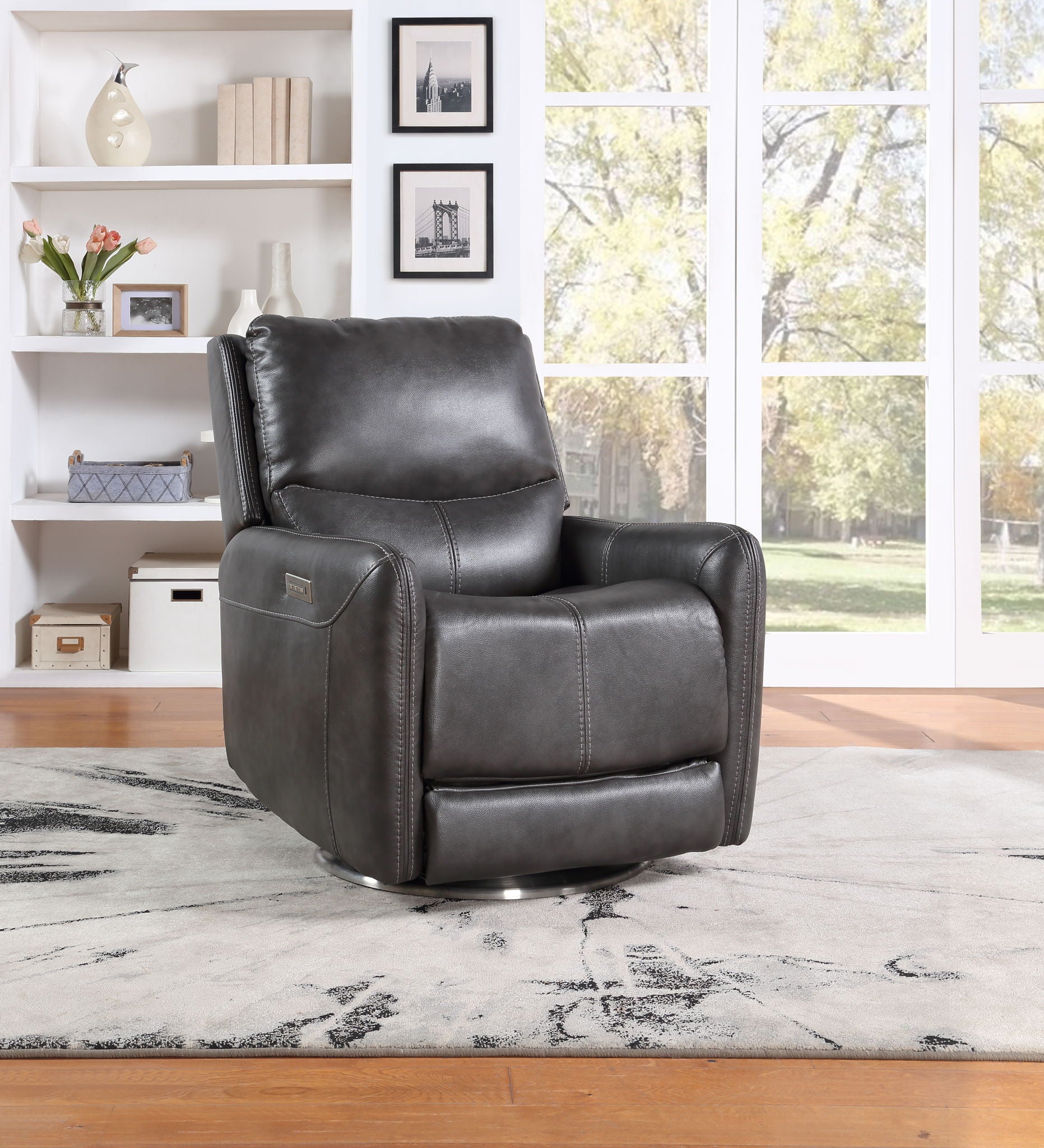 Athens - Swivel Triple-Power Chair - Black