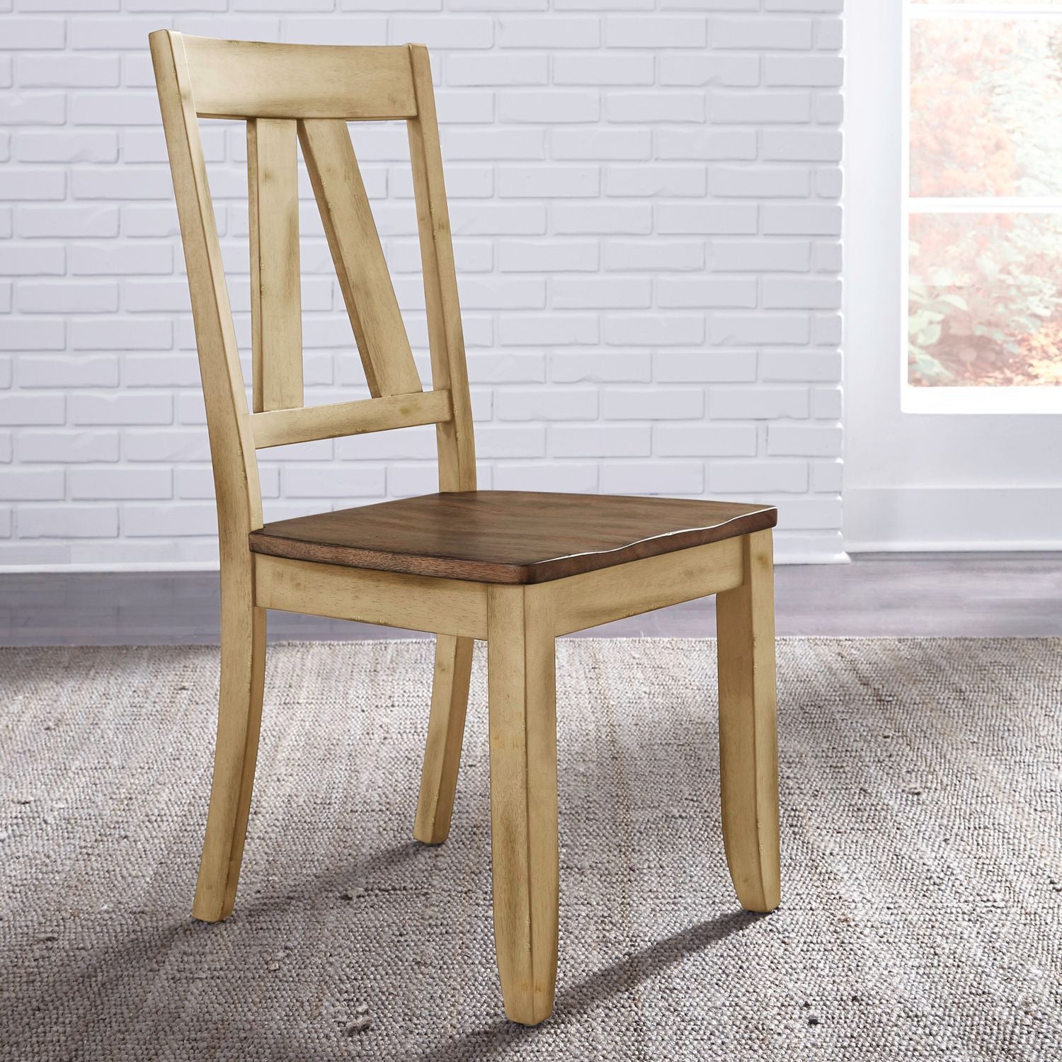 Lindsey Farm - Splat Back Side Chair (RTA) - Brown / Dark Brown