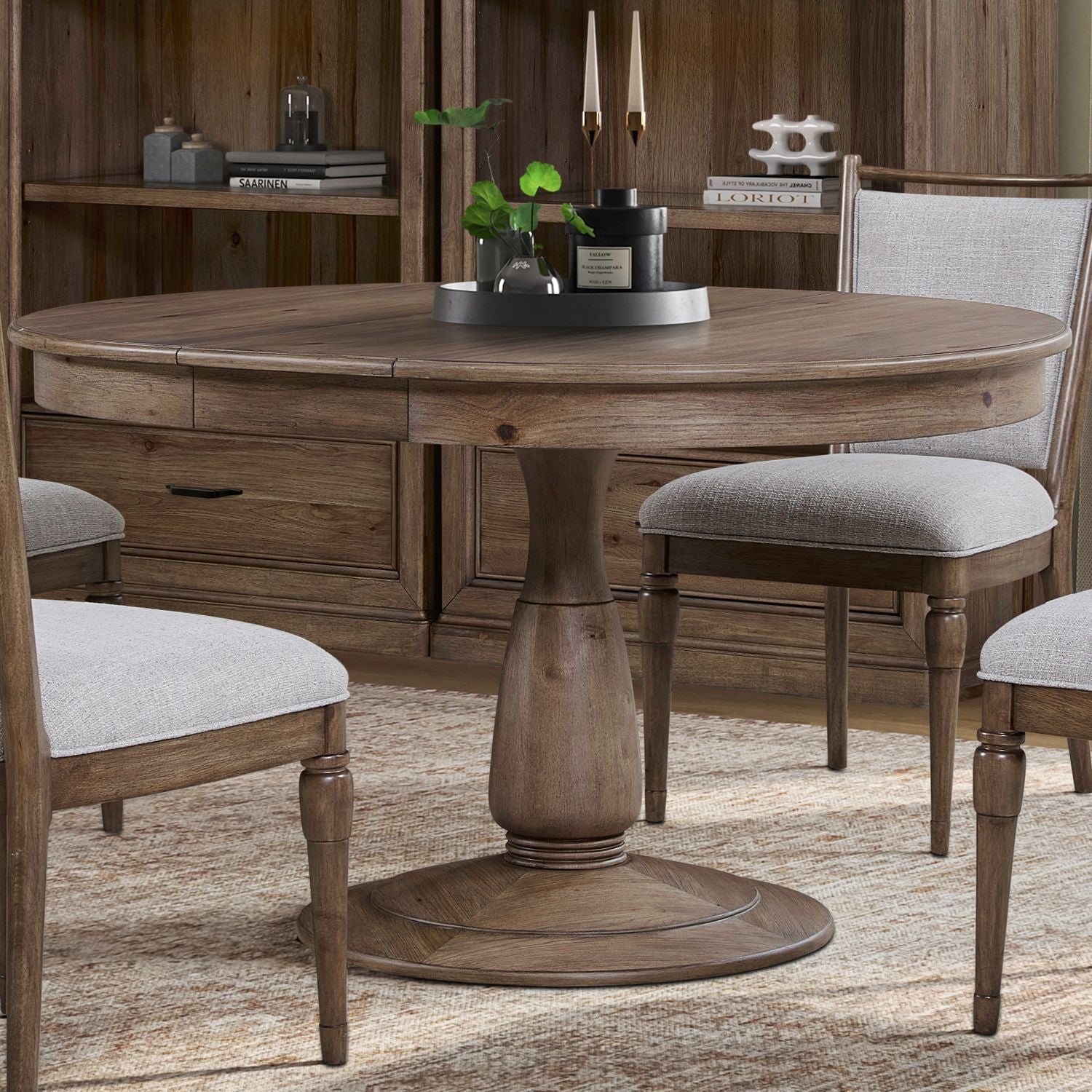 Hickory Grove - Pedestal Table Set - Brown