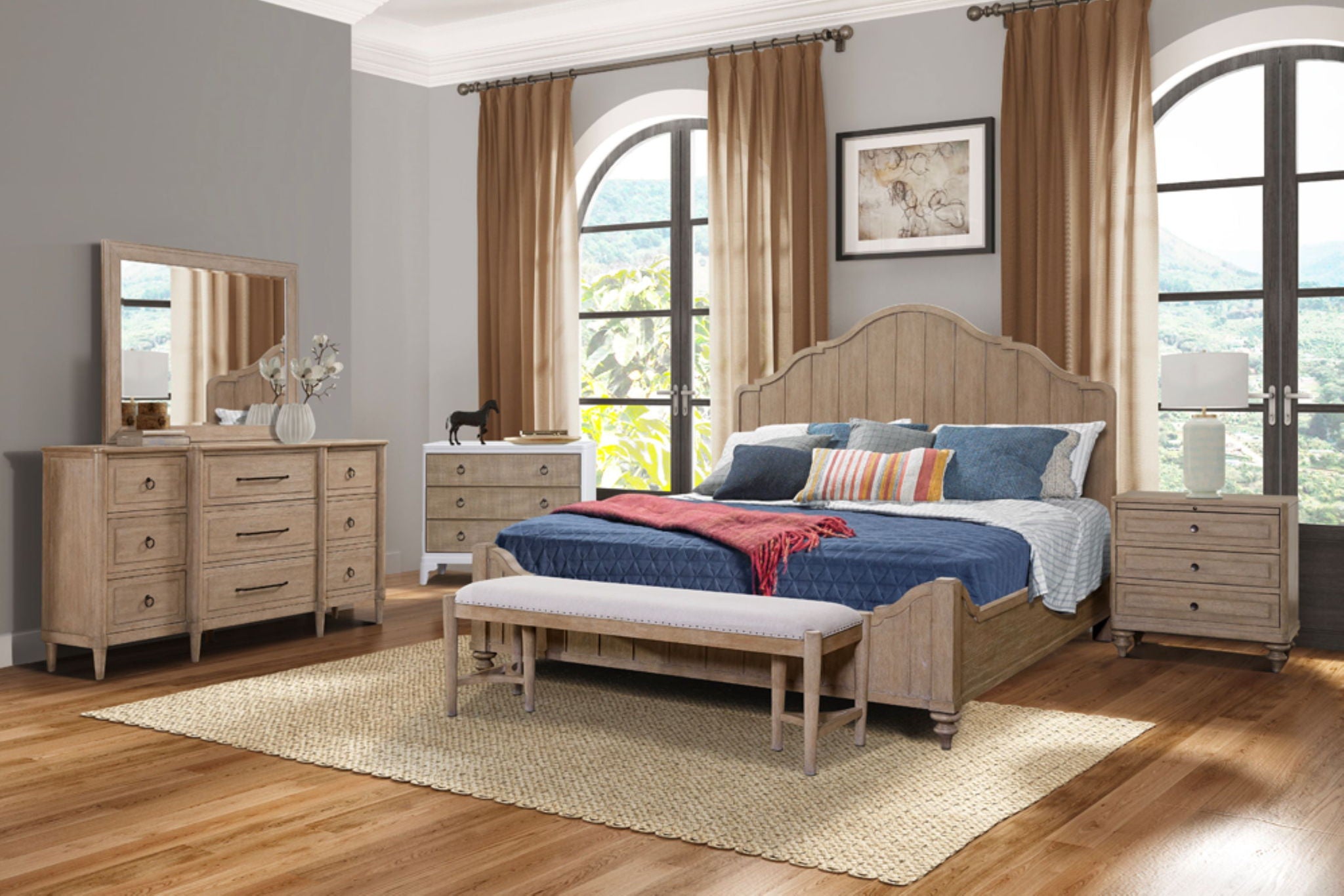 Citrus Heights - Bench - Sand / Pearl Silver