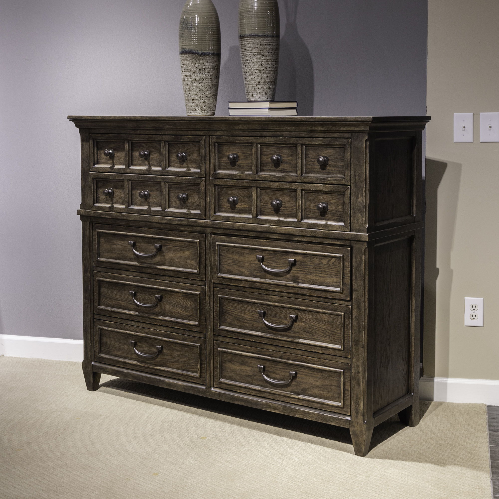 Paradise Valley - 10 Drawer Chesser - Dark Brown