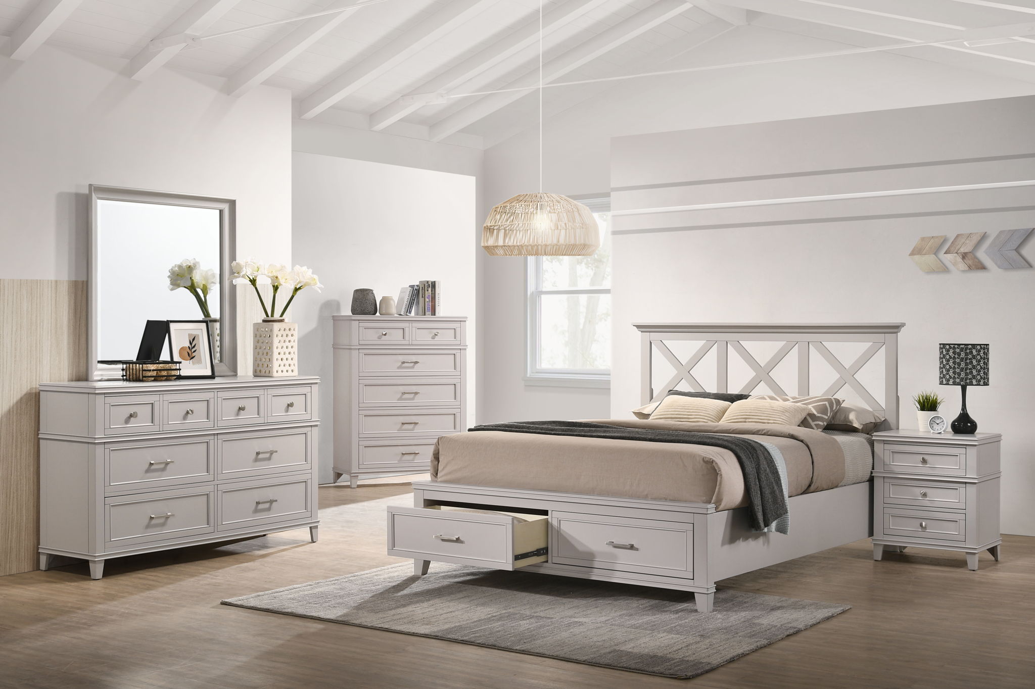 Nova II - 3 Drawer Nightstand With USB
