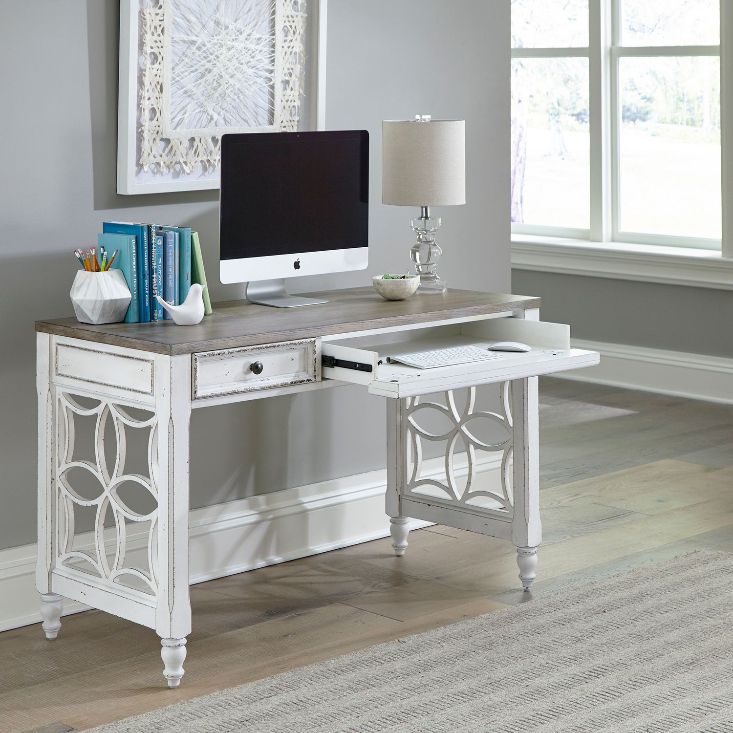 Magnolia Manor / L Writing Desk With Hutch from Liberty Furniture