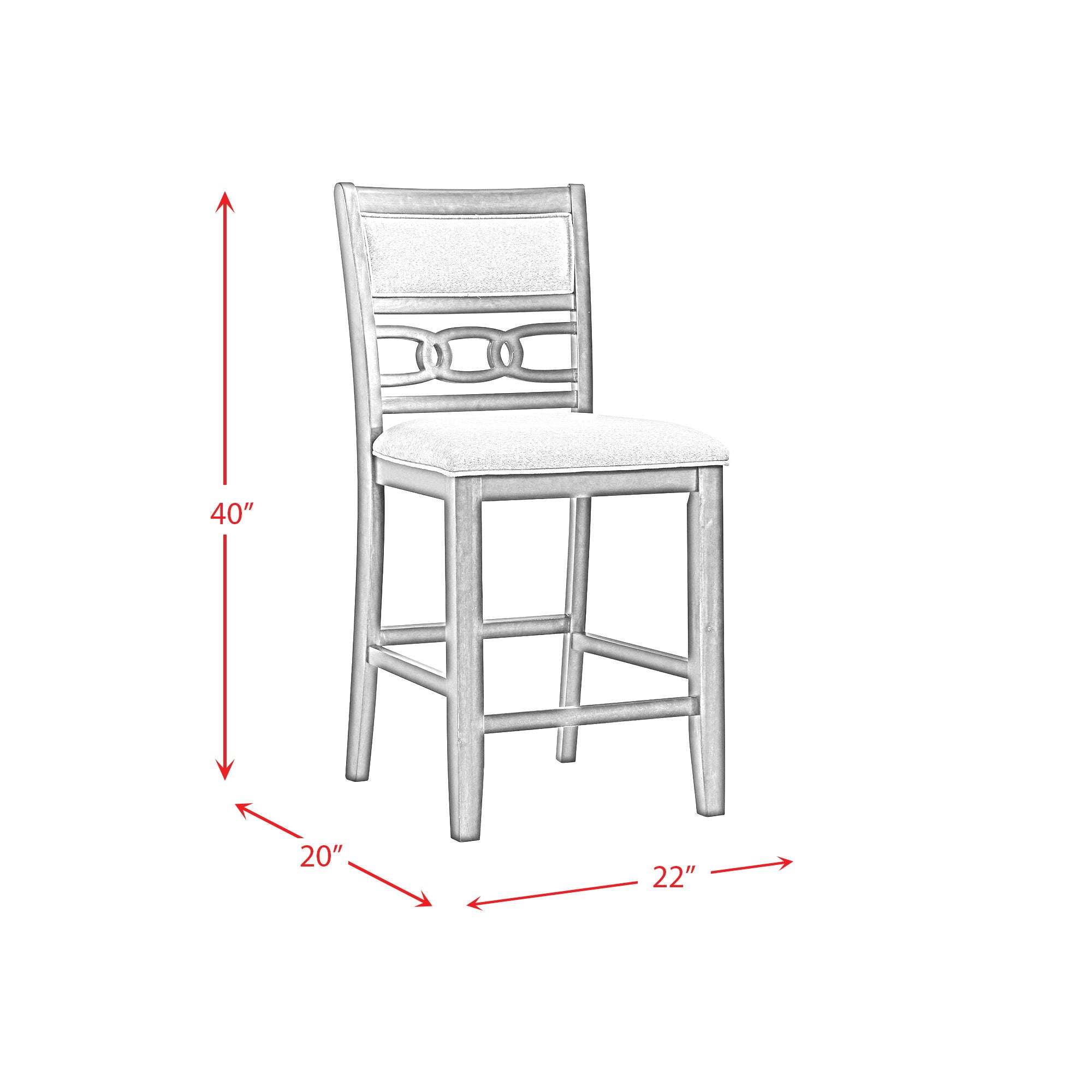 Amherst - Counter Side Chair With PU Cushion (Set of 2) - Gray Finish
