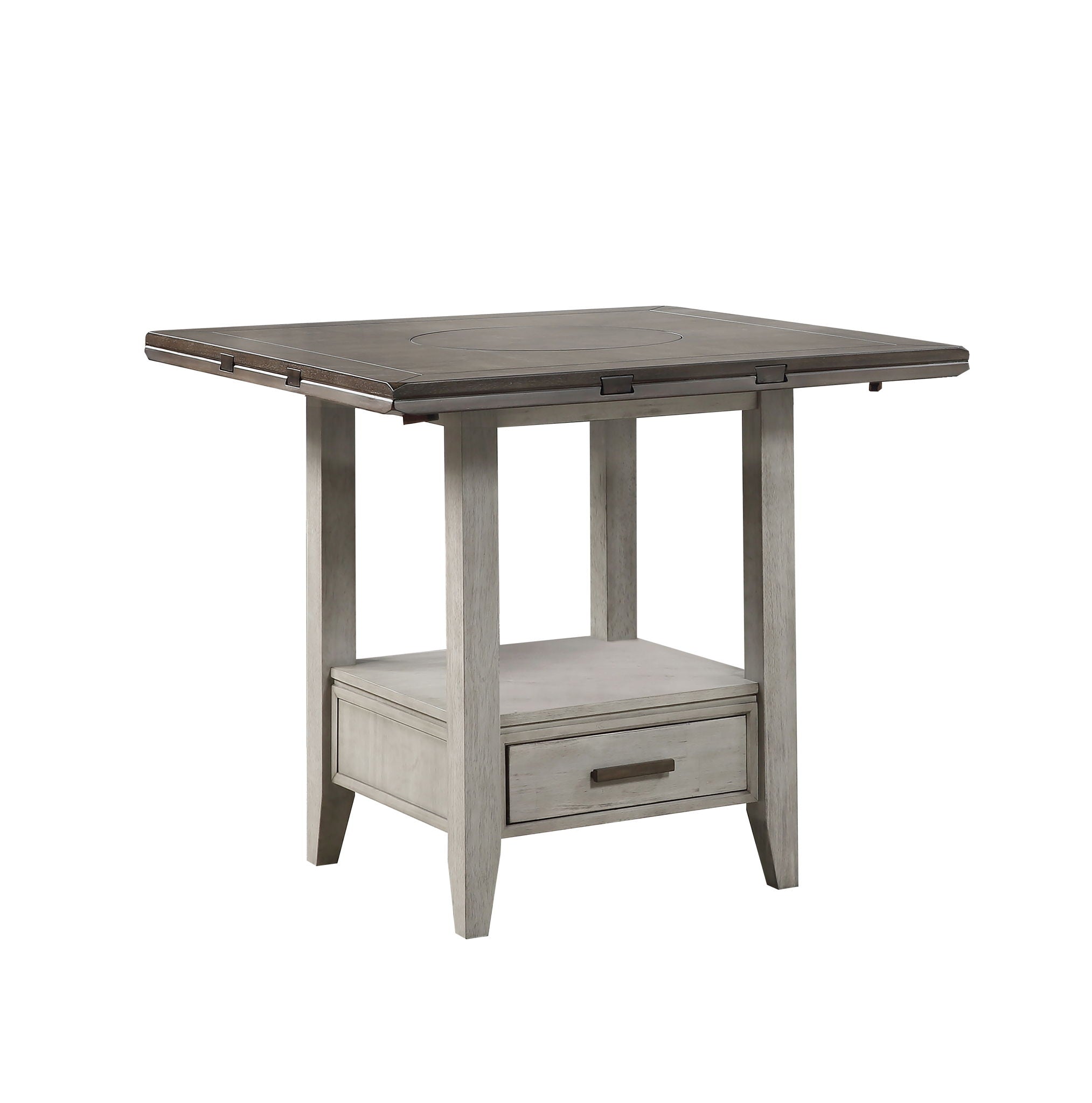 Abacus - Drop Leaf Counter Table - Alabaster / Honey