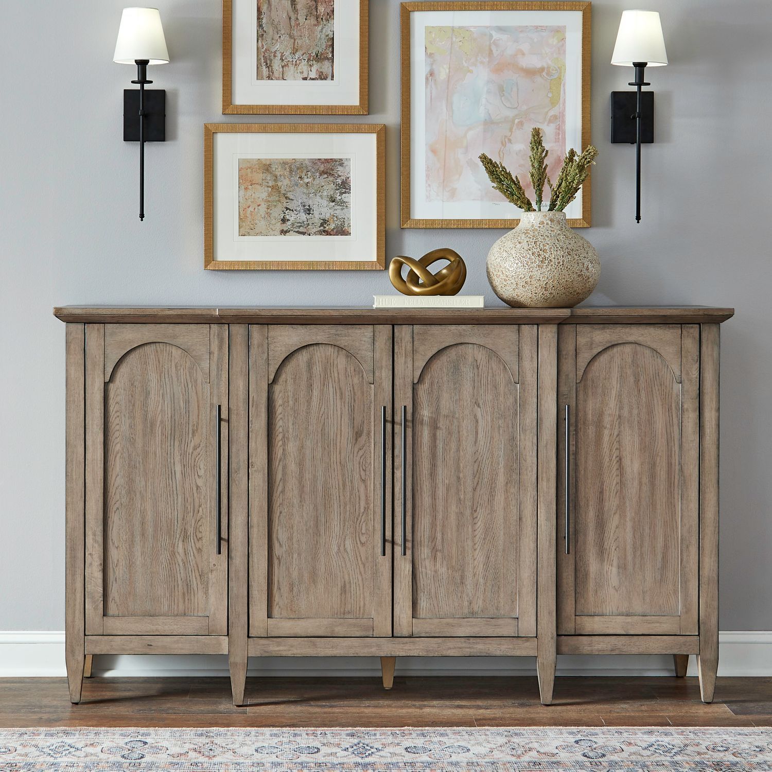 Pavilion - 4 Door Accent Cabinet - Brown