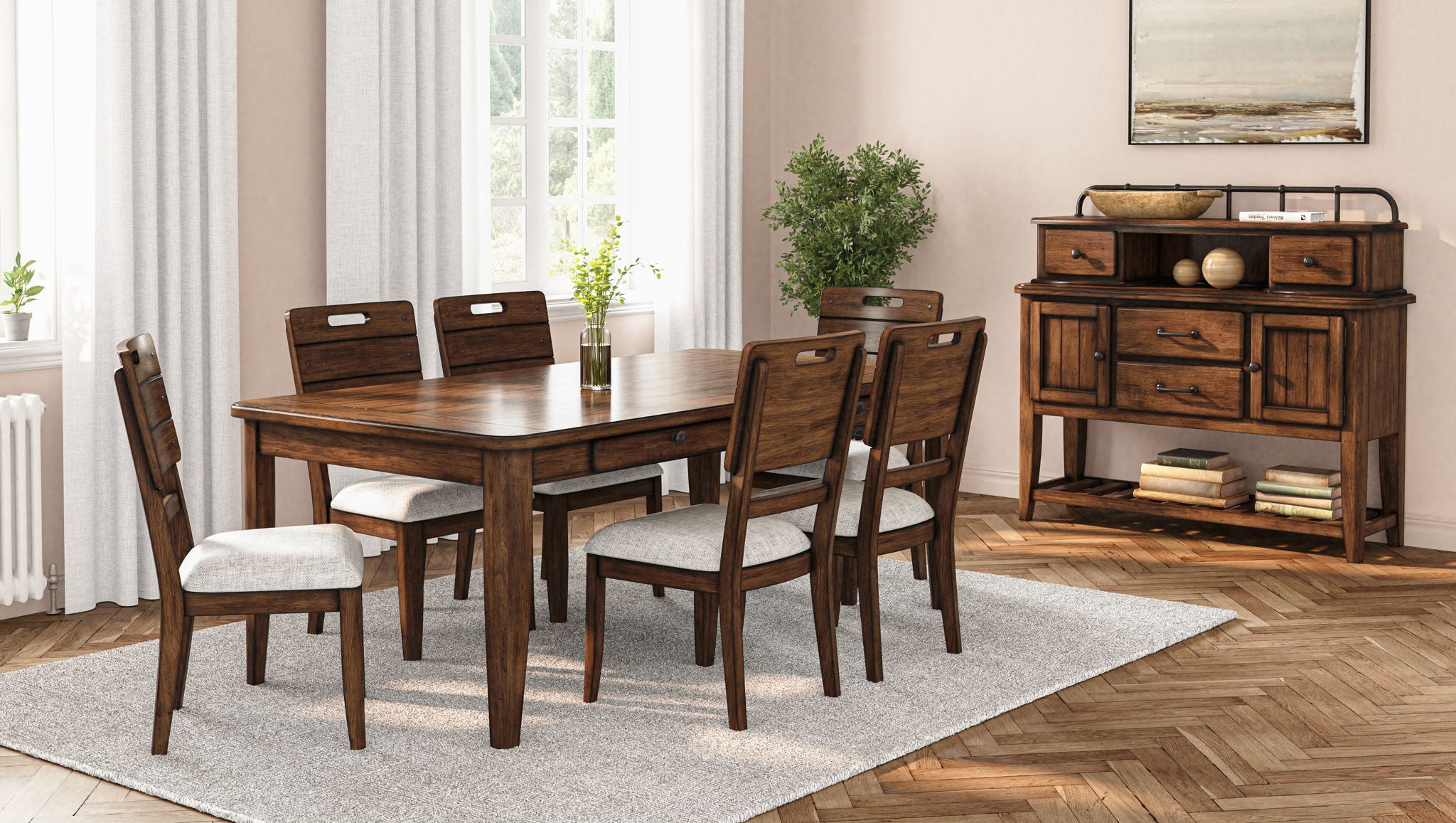Danville - Tray Dining Chair (Set of 2) - Spice Brown / Pearl Silver
