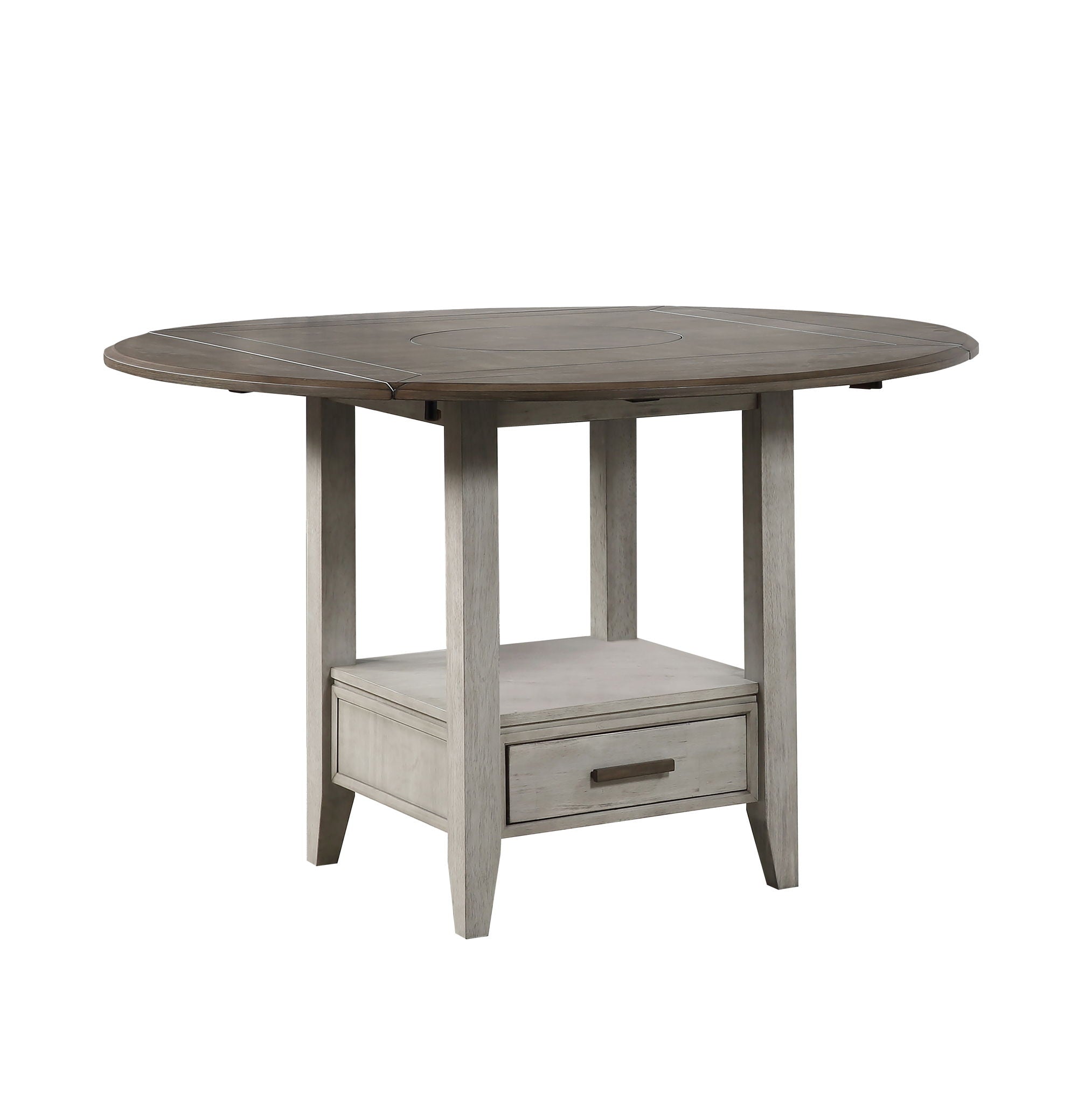 Abacus - Drop Leaf Counter Table - Alabaster / Honey