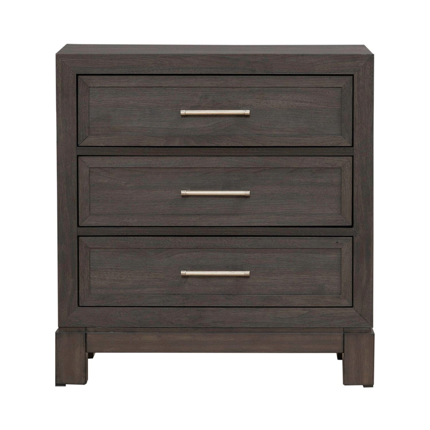 Modern Edge - Nightstand With Charging Station - Brown