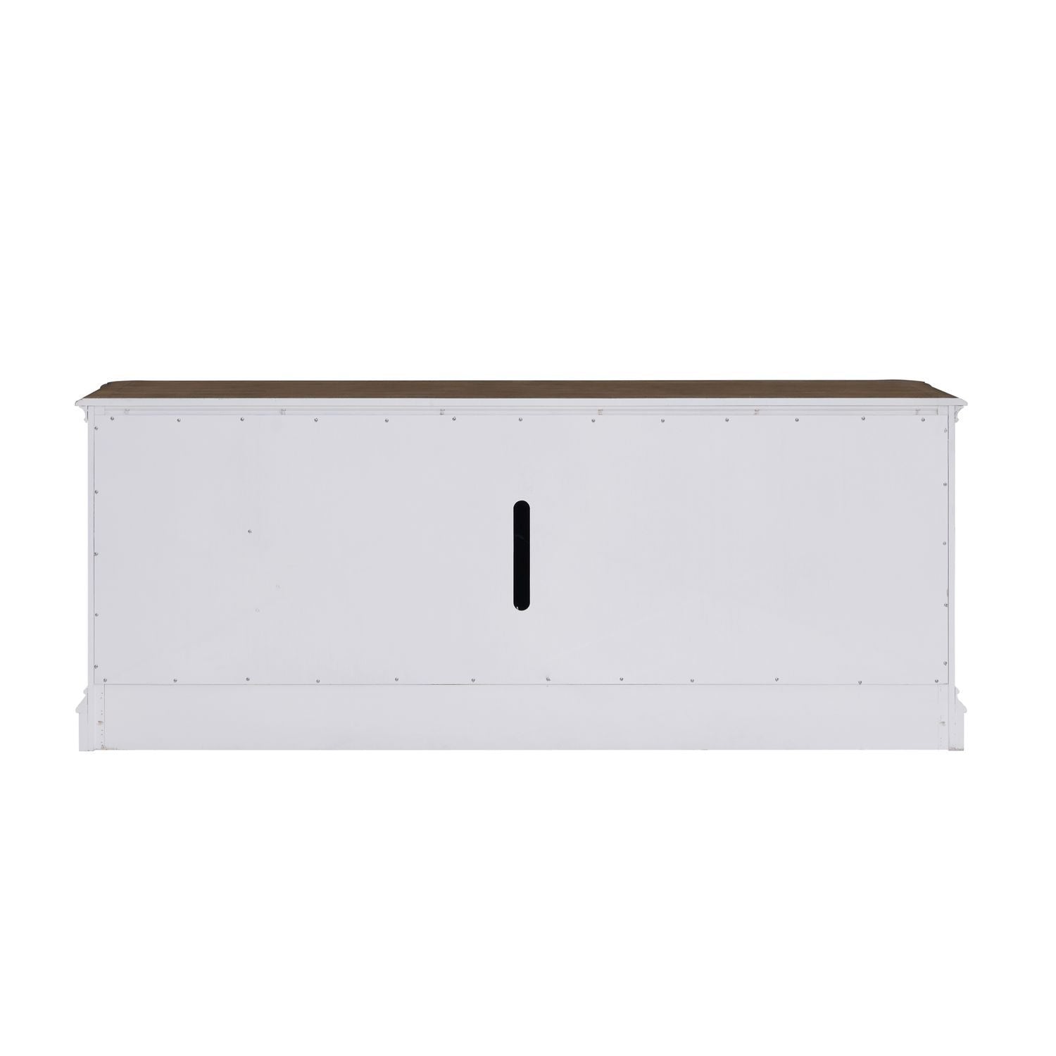 Fireplace TV Consoles - 244 82" Console With Fire FTS - White