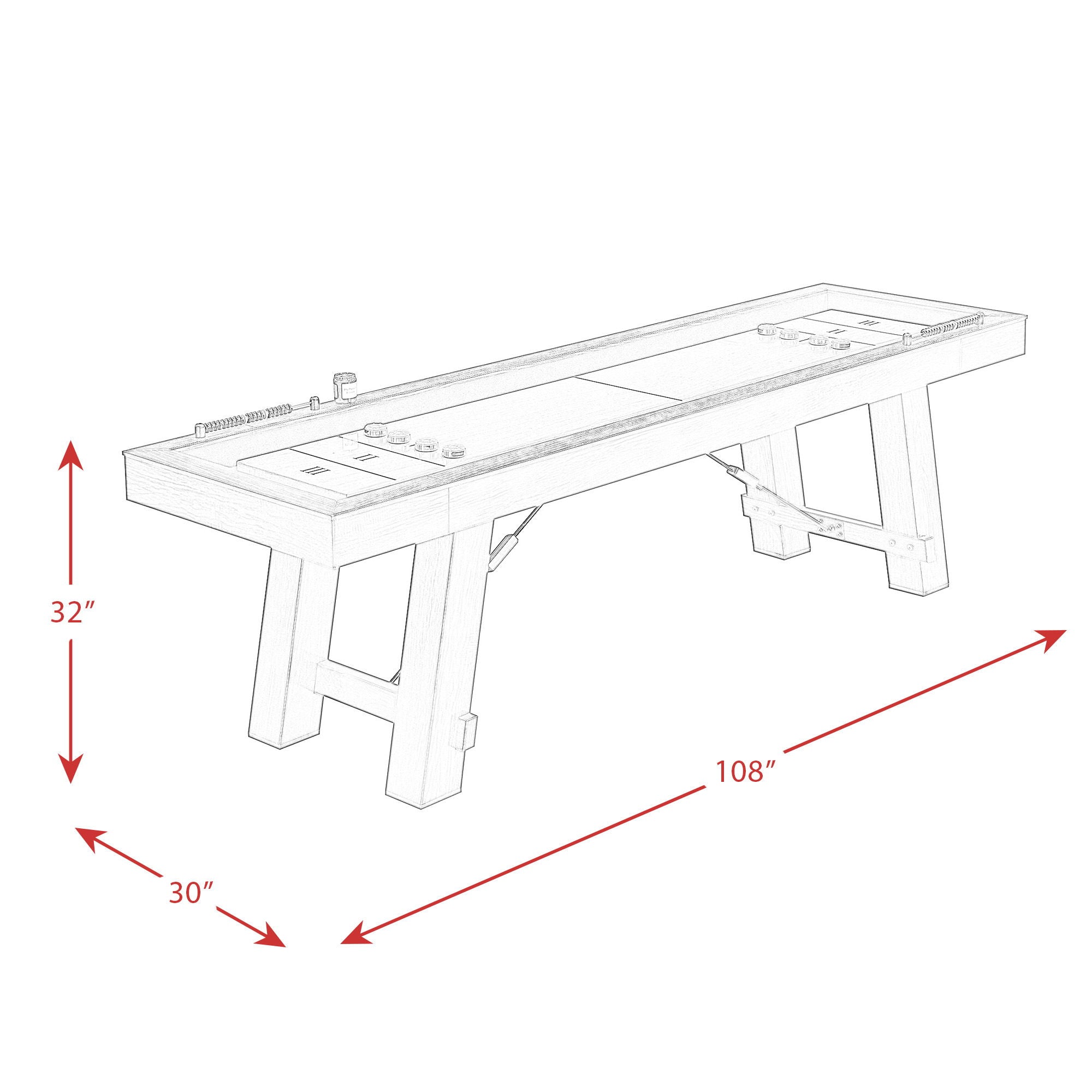 Titus - 108" Shuffleboard Table - Brown