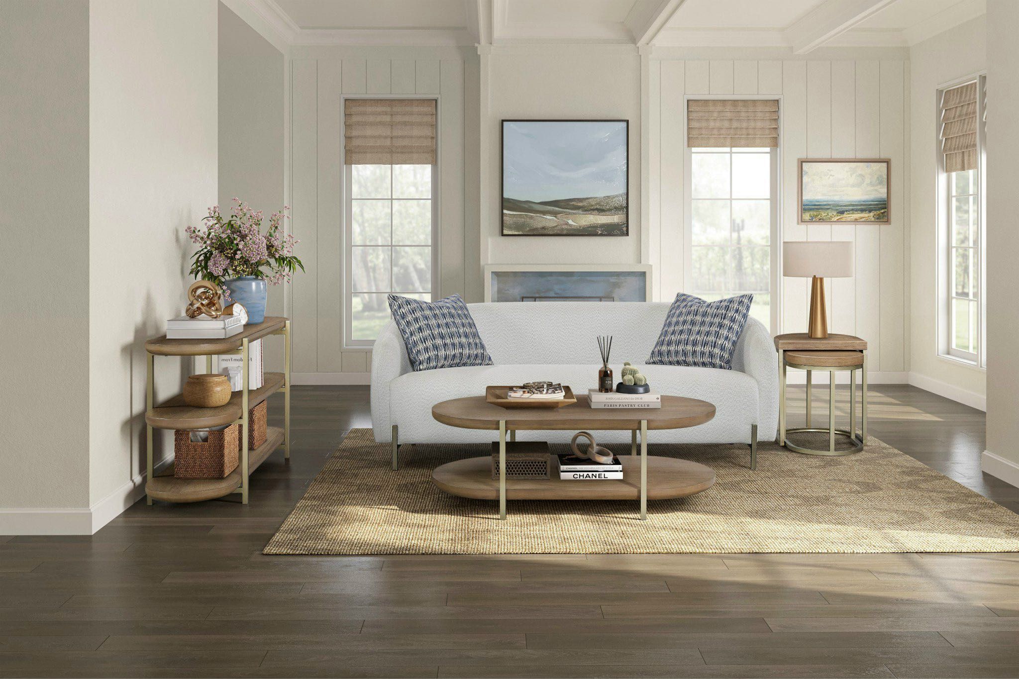 Elure - Dreamy Rounded Sofa - Pearl Silver