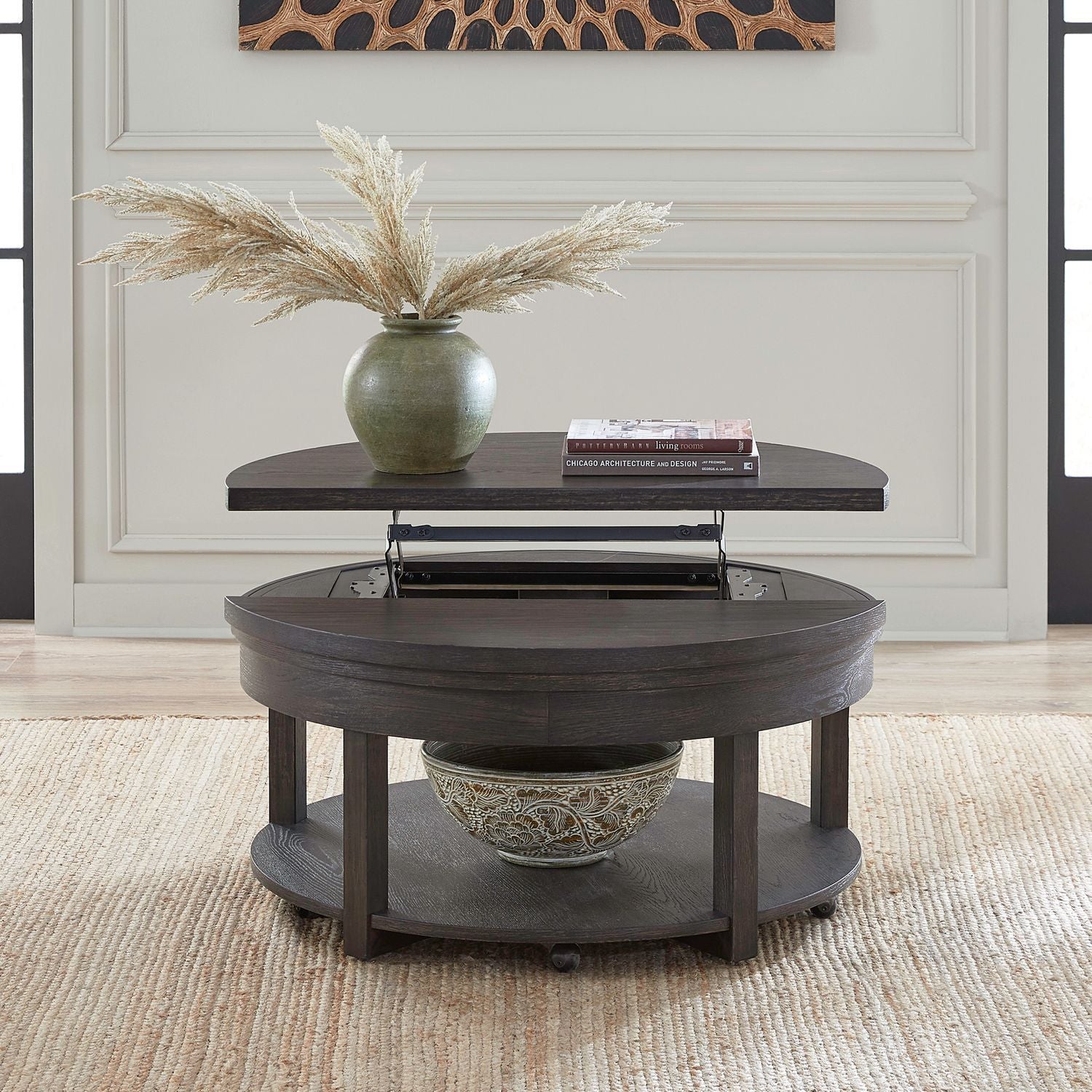 Weston - Round Lift Top Cocktail Table - Brown