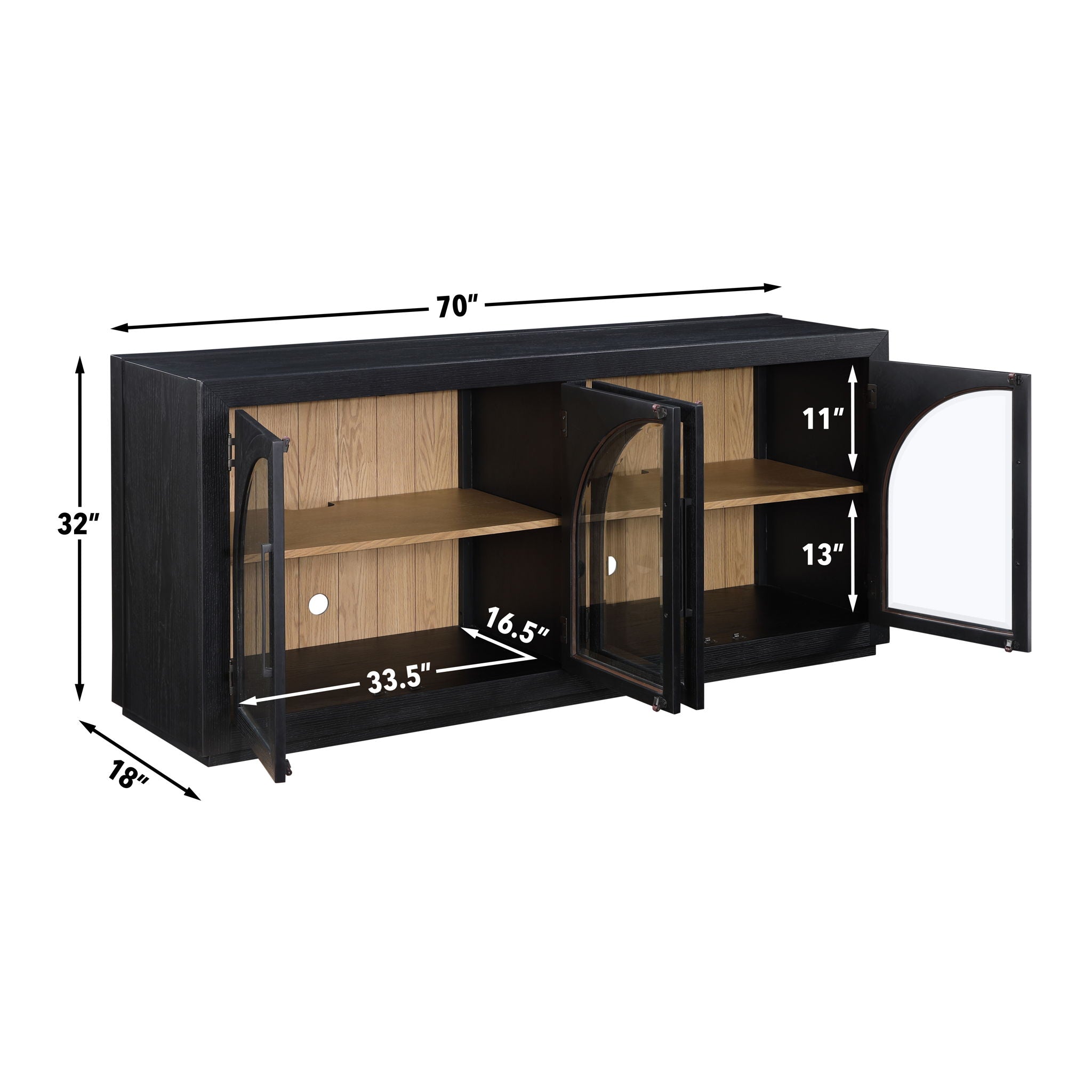 Magnolia - Cathedral Doored Server - Black