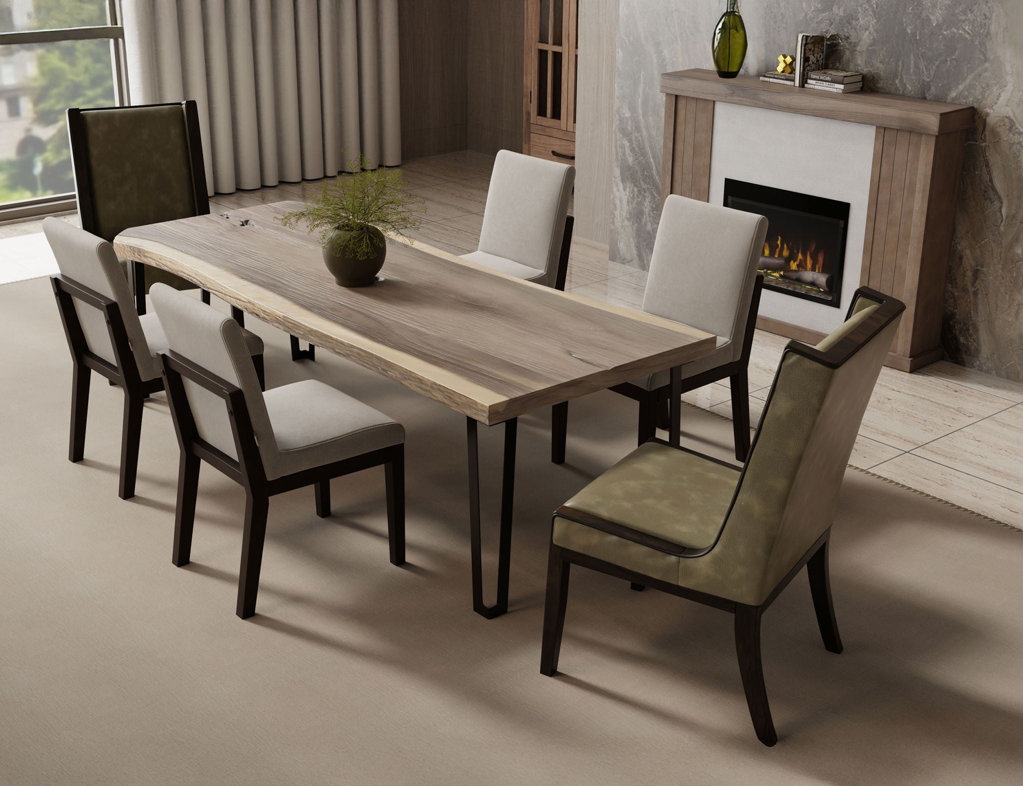 Natural Parota - Upholstered Chair (Set of 2) - Chocolate Brown