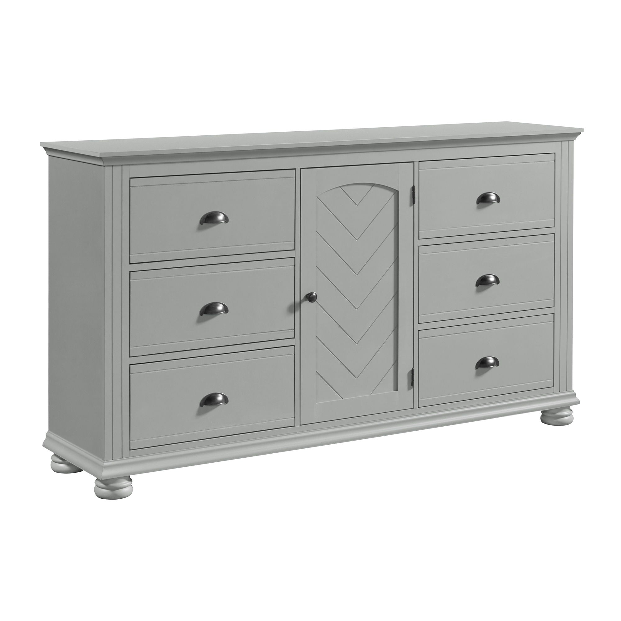 gray color dresser Kona 6-Drawer Dresser in Grey