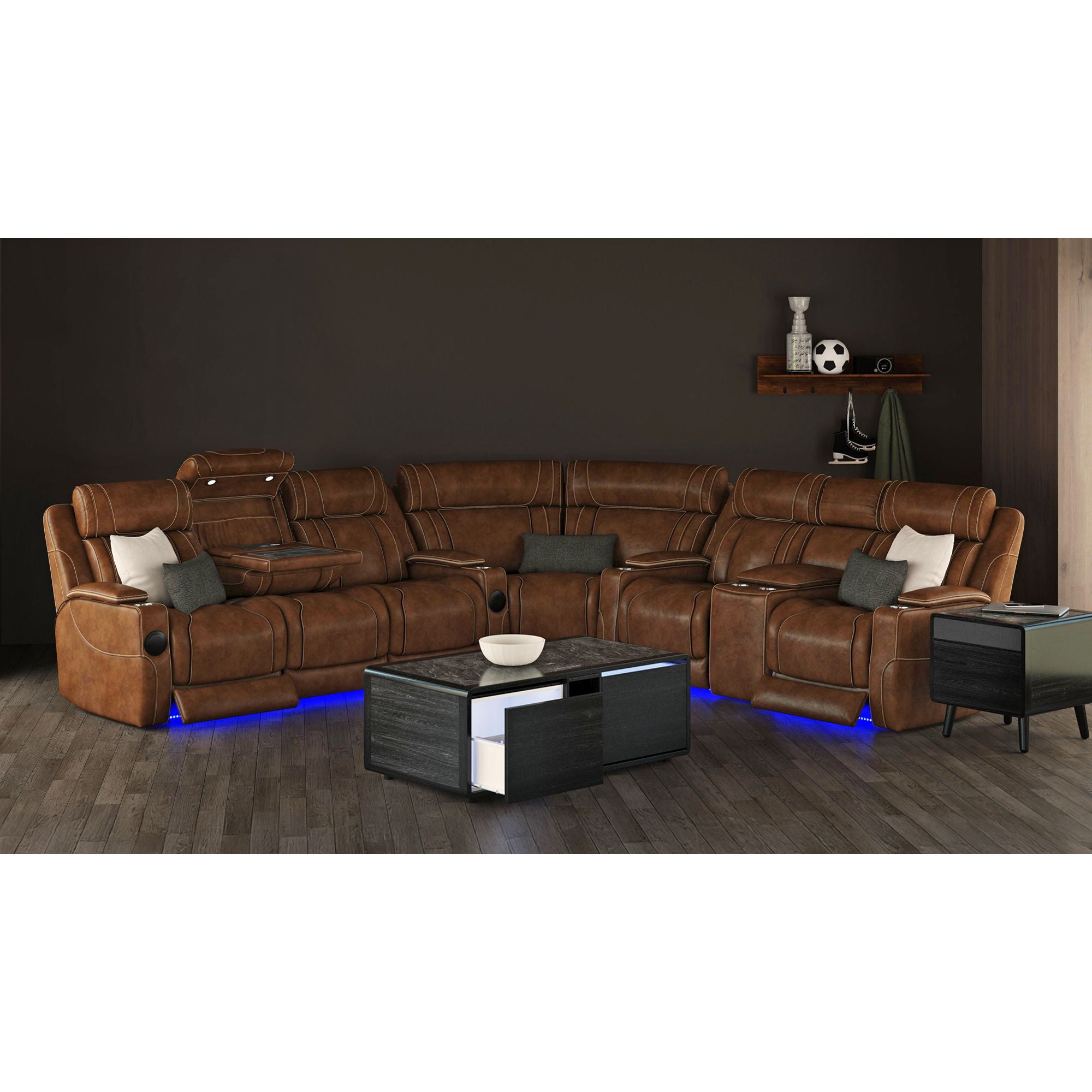 Halo - Smart Coffee Table With Fridge And Speaker - Black
