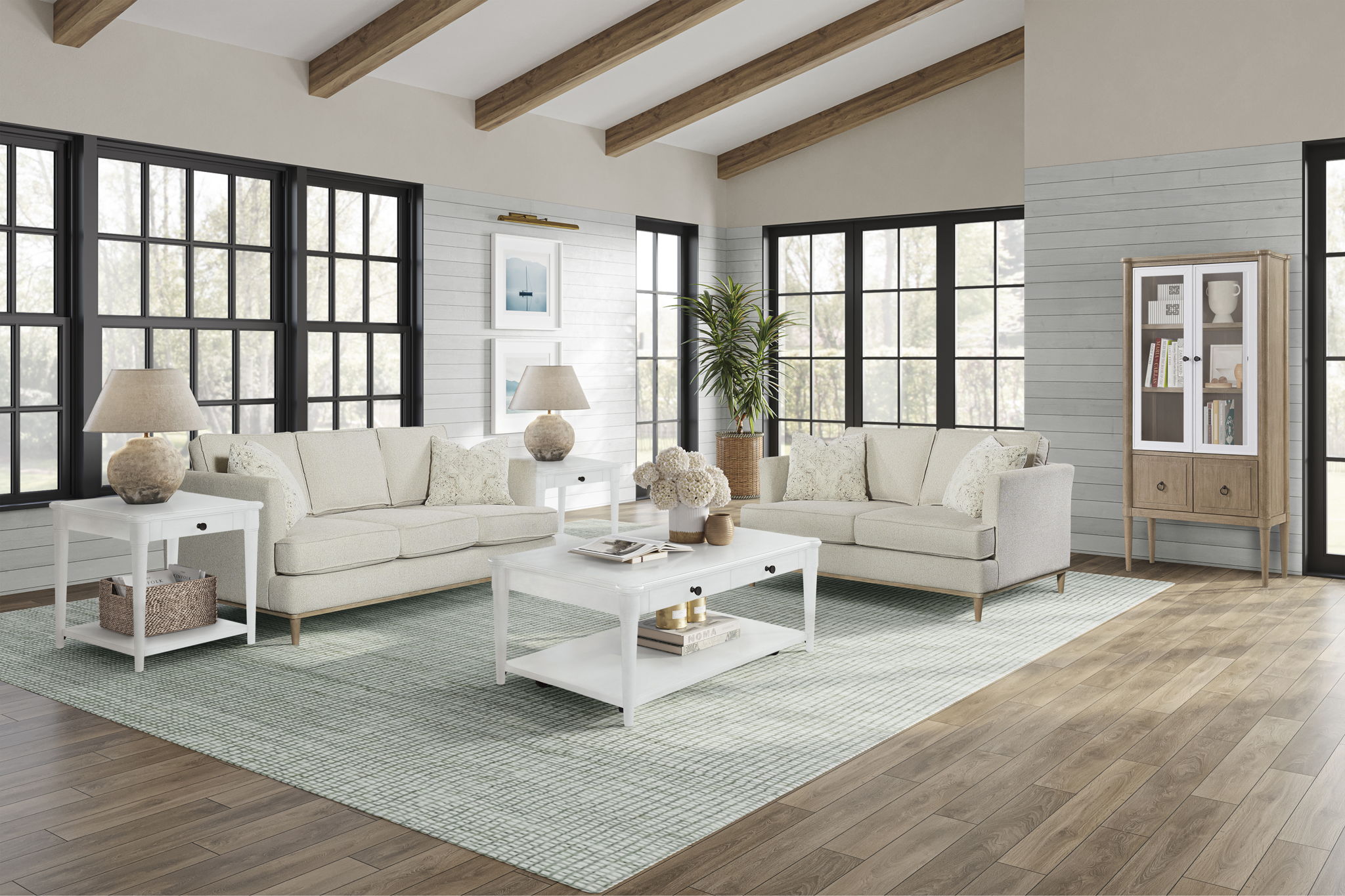 Citrus Heights - Loveseat With 2 Pillows - Pearl Silver