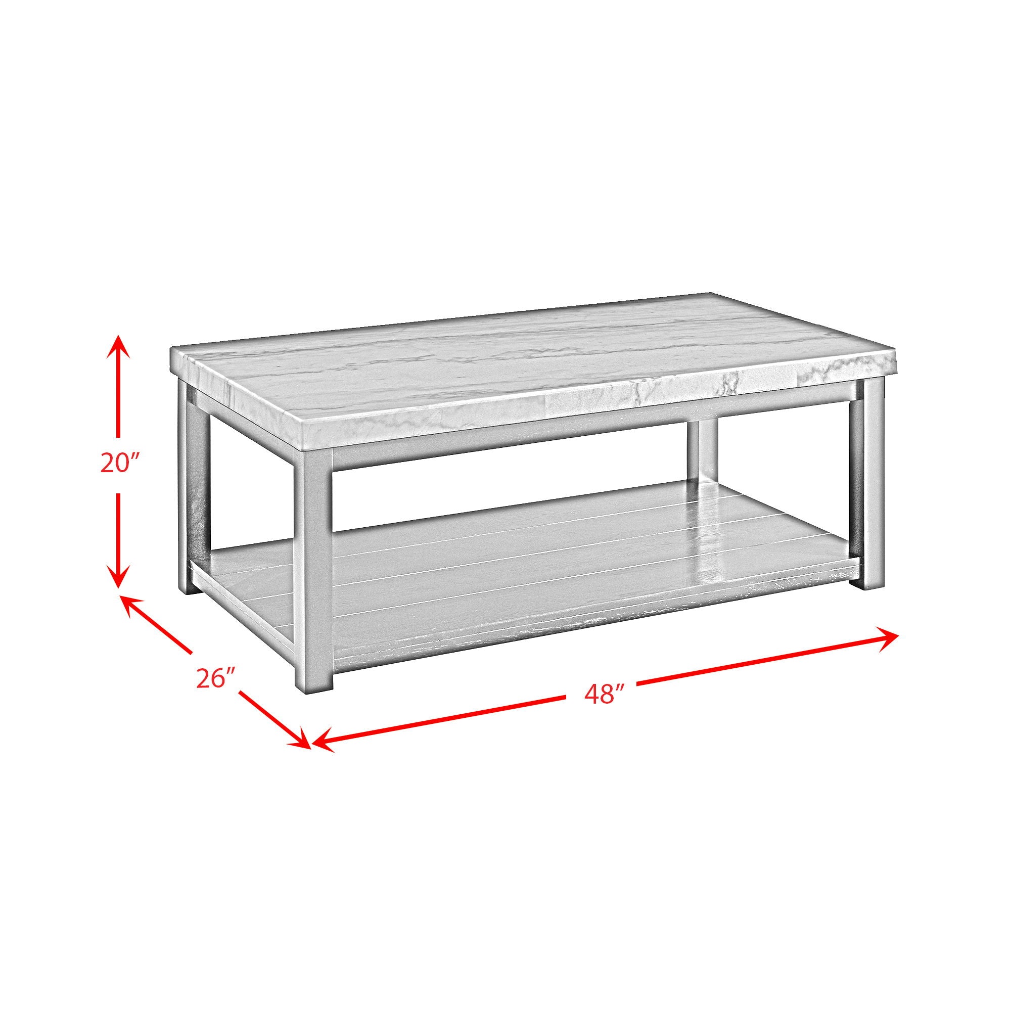 Marcello - Coffee Table With Casters - White