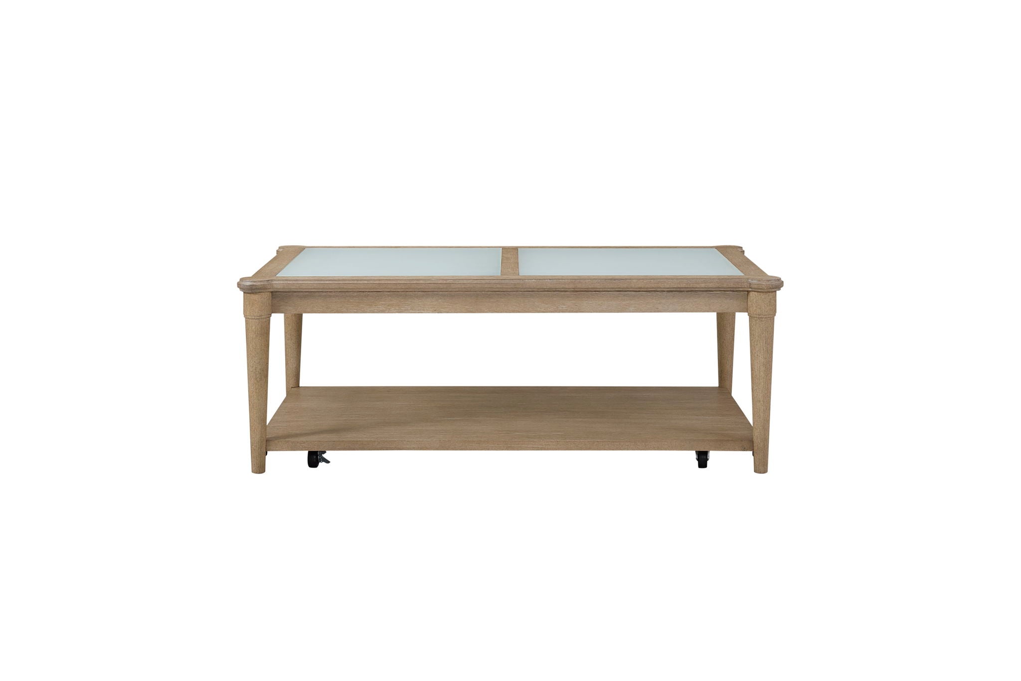 Citrus Heights - Frosted Glass Top Cocktail Table With Casters - Sand