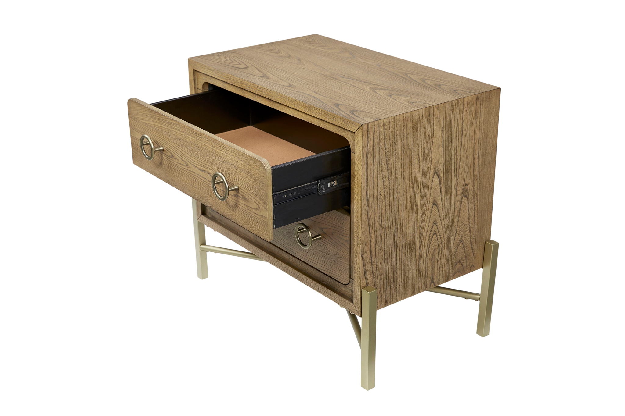 Elure - 2 Drawer Nightstand With USB - Latte