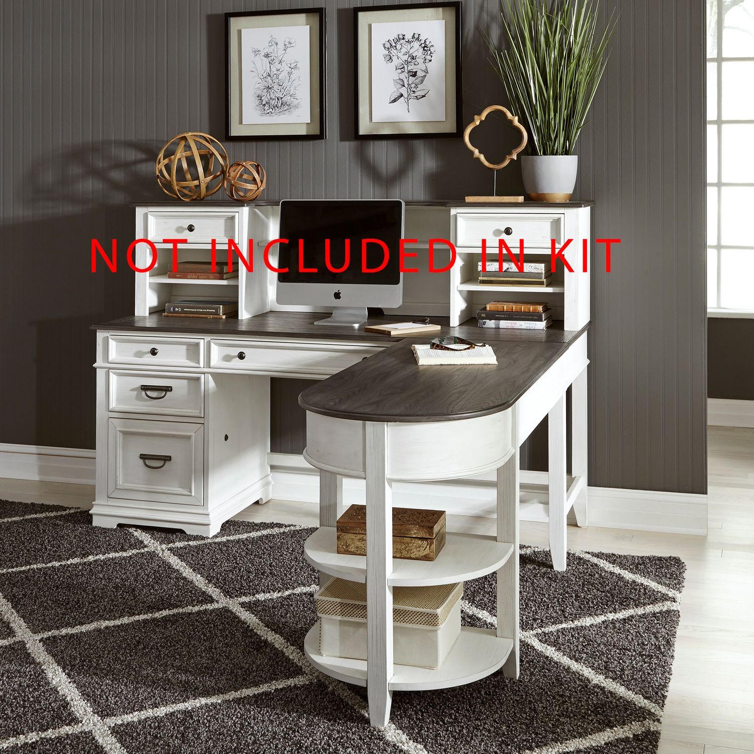 Allyson Park - Optional L Shaped Desk Set - White