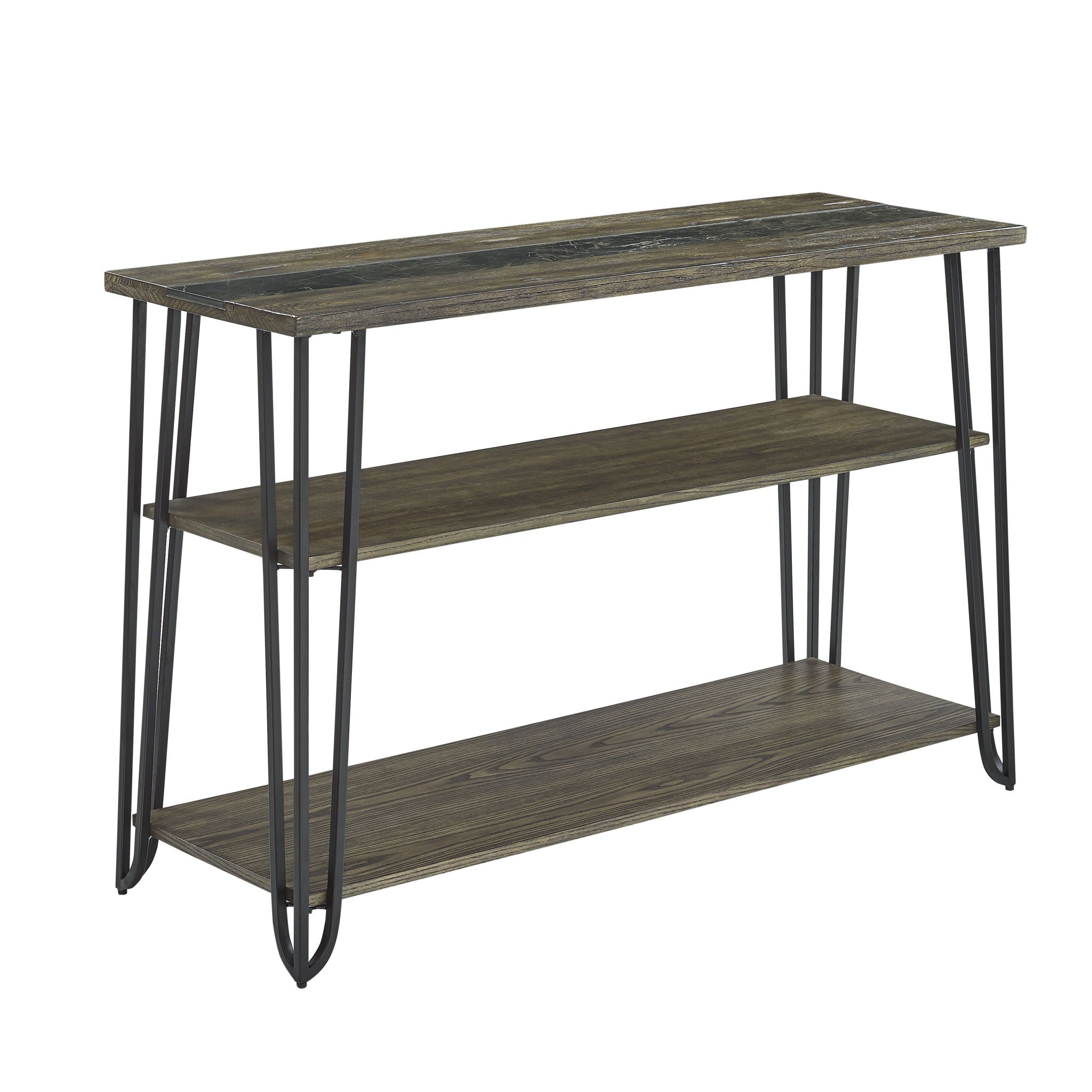 Harper - Sofa Table With Sintered Stone Inlay - Brown