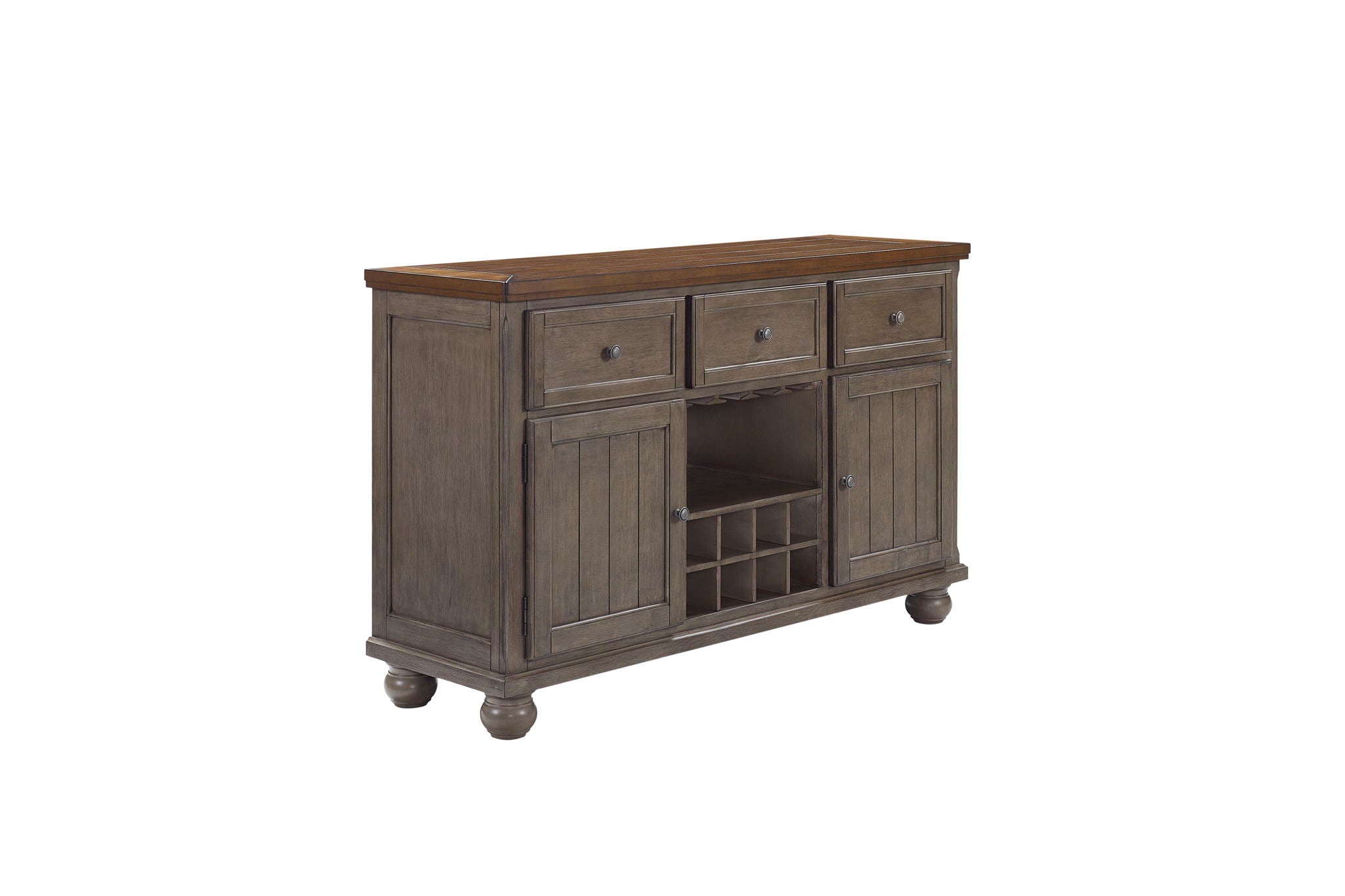Will Dining - Server With Power Pack - Gray / Brown