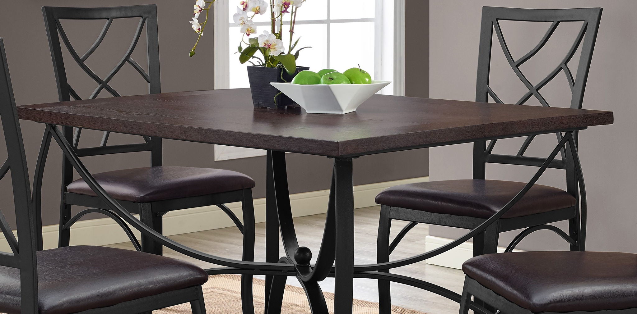 Sanford - 5 Piece Dining Table Set - Royal Mahogany
