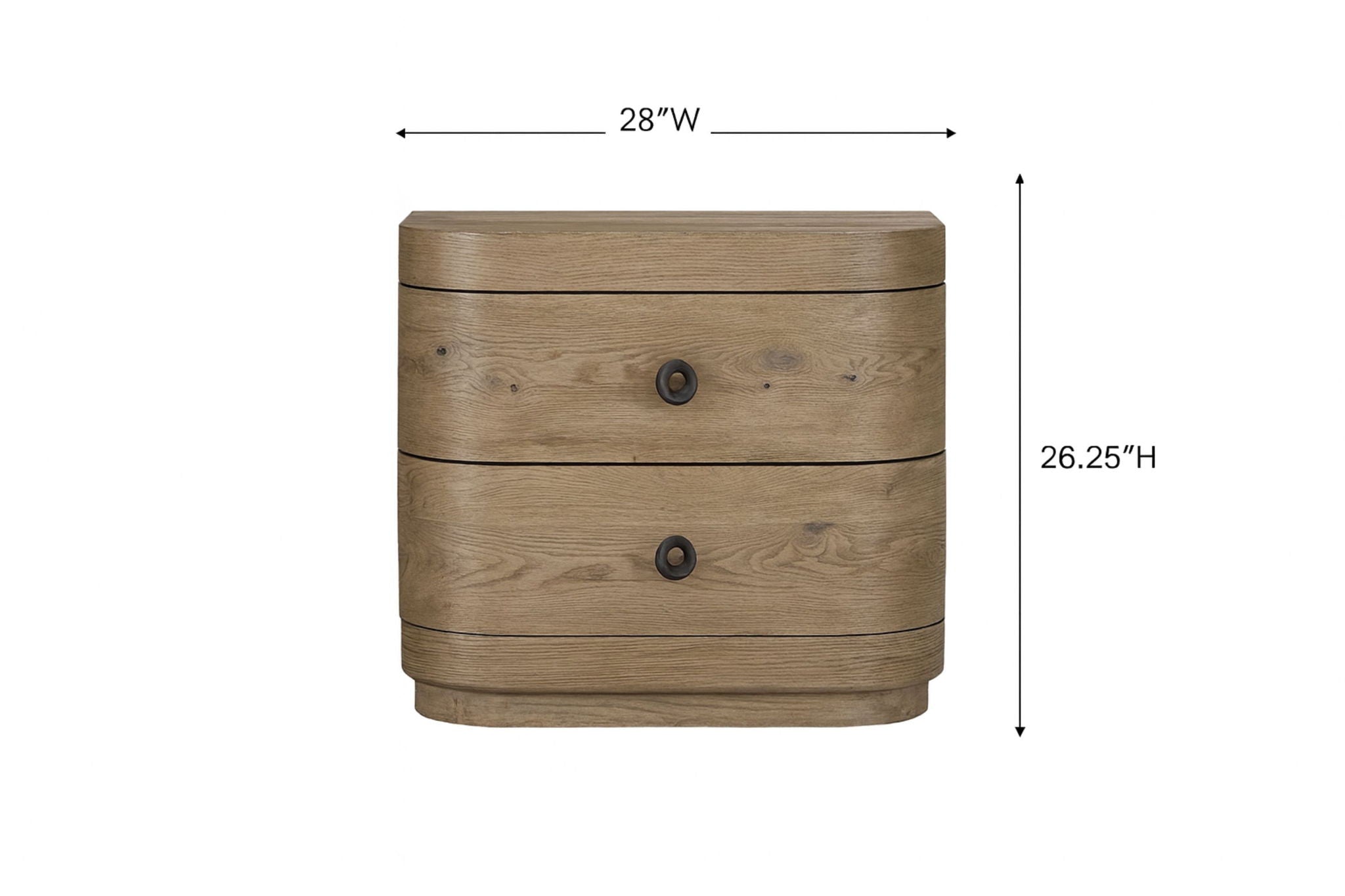 Pagosa - Large 2-Drawer Nightstand - English Knotty Oak