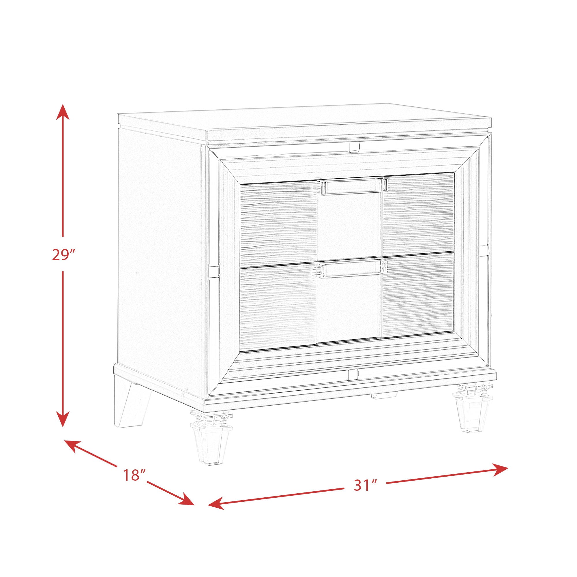 Twenty Nine - Nightstand With USB - White