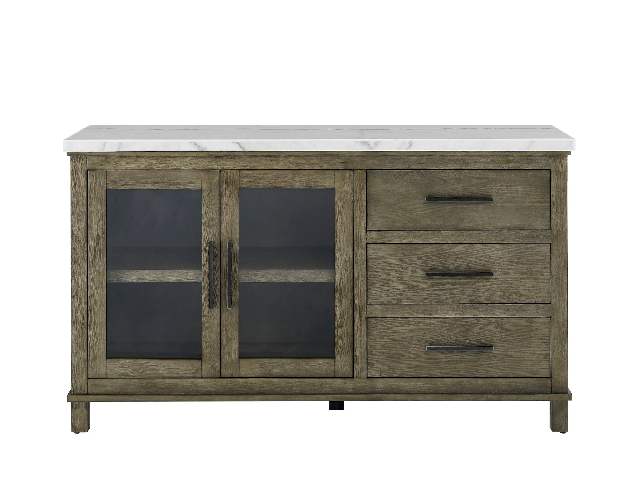 Grayson - Marble Top Server - White / Light Brown