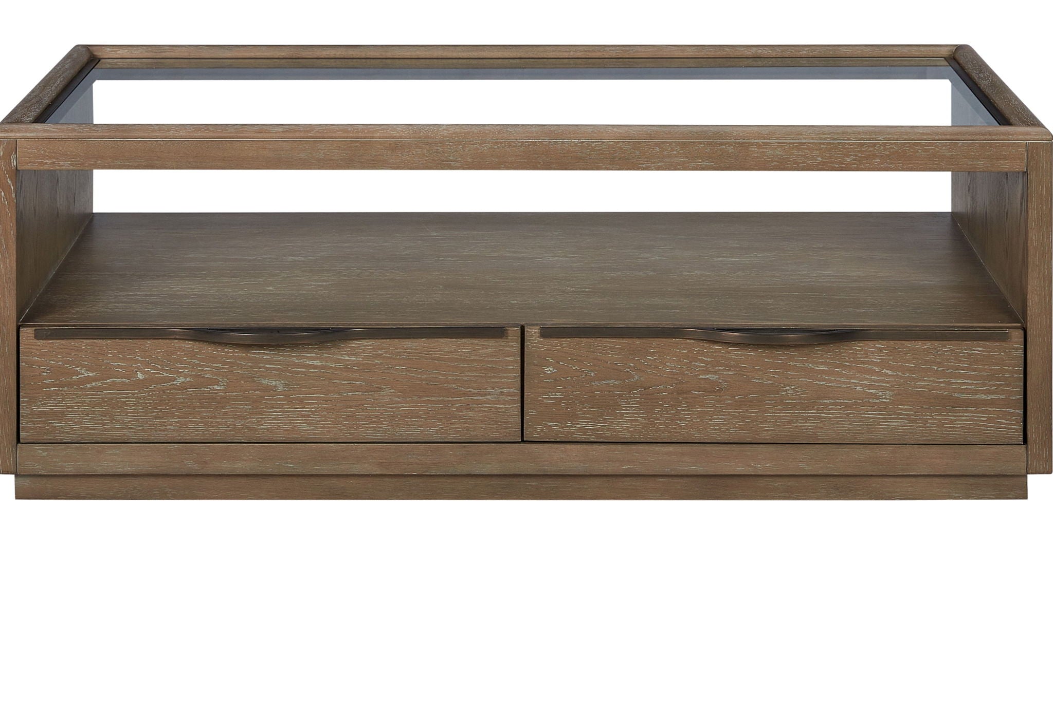 Trilogy - Glass Top Cocktail Table - Cocoa