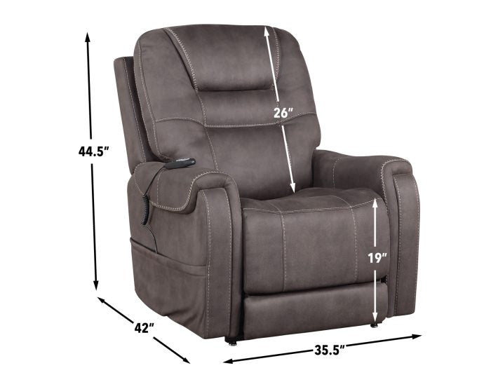 Brisbane Power Lift Chair w/Three Heat Zones, Stone by Steve Silver