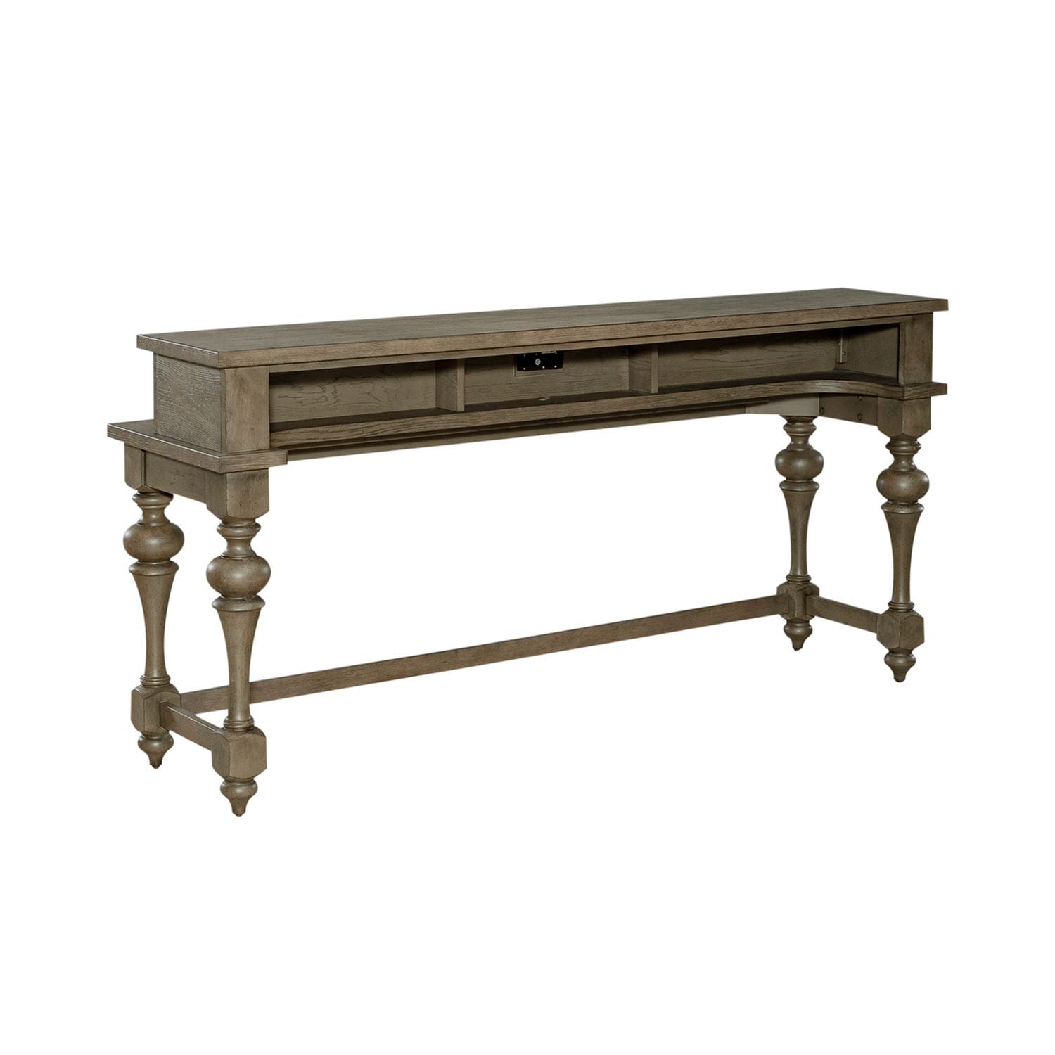 Americana Farmhouse - 4 Piece Console Set (Console 3 Stools) - Light Brown