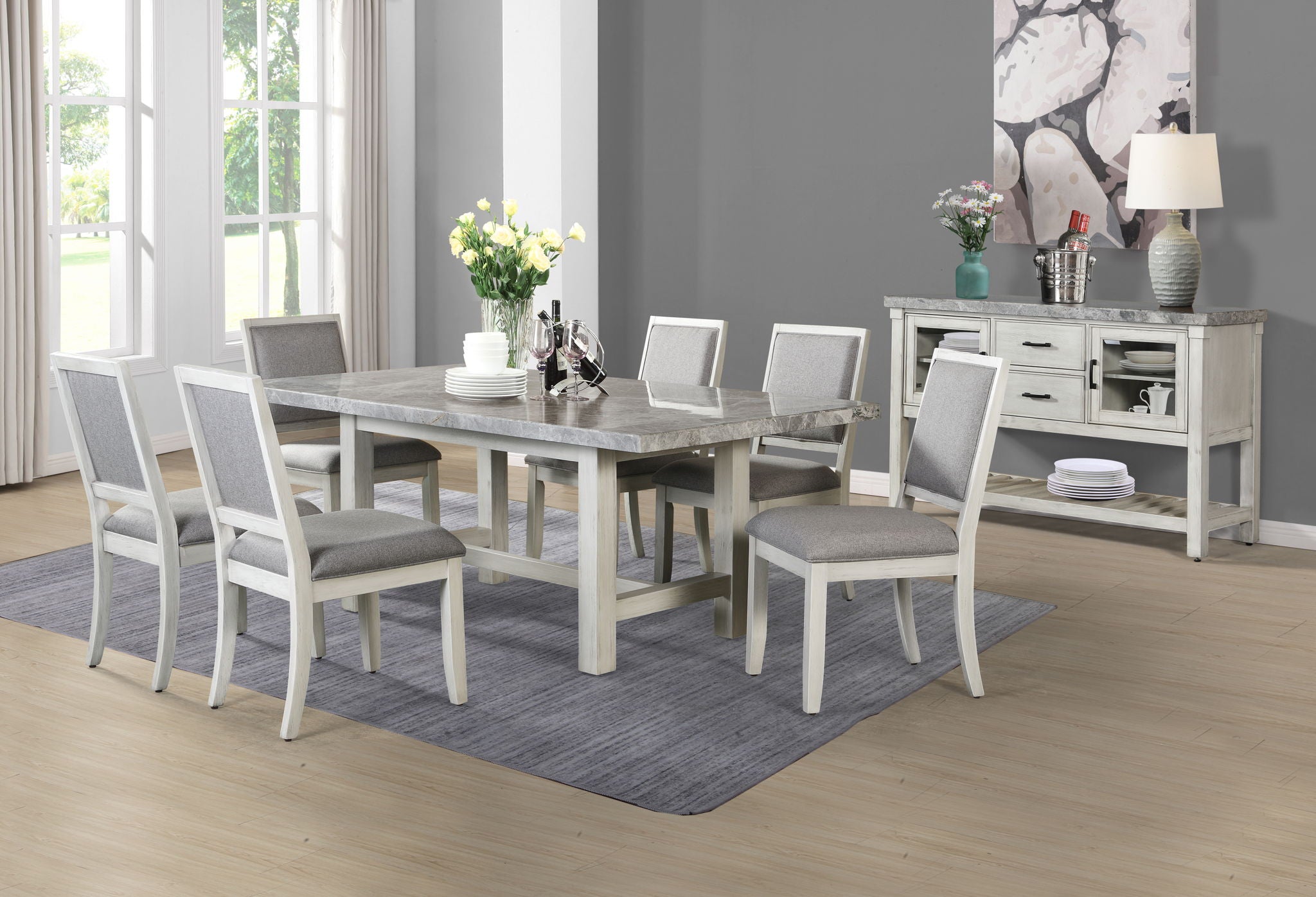 Canova - Marble Top Dining Table - Gray