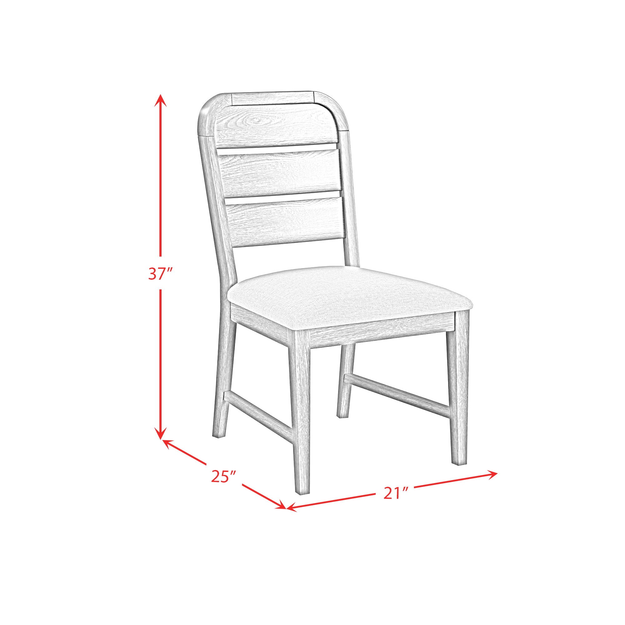 Glinda - Fabric Dining Side Chair (Set of 2) - Brown / Light Gray