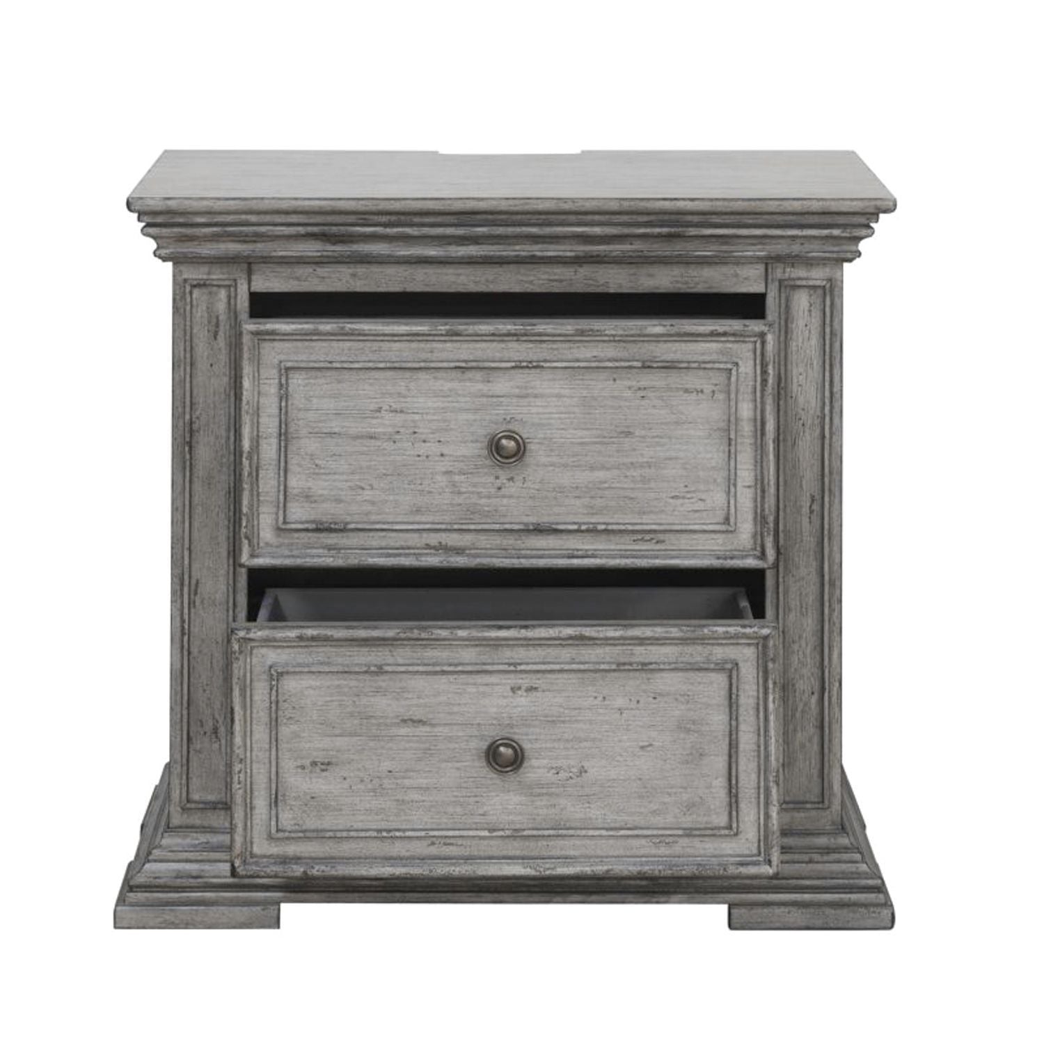 Big Valley - 2 Drawer Night Stand w/ Charging Station
