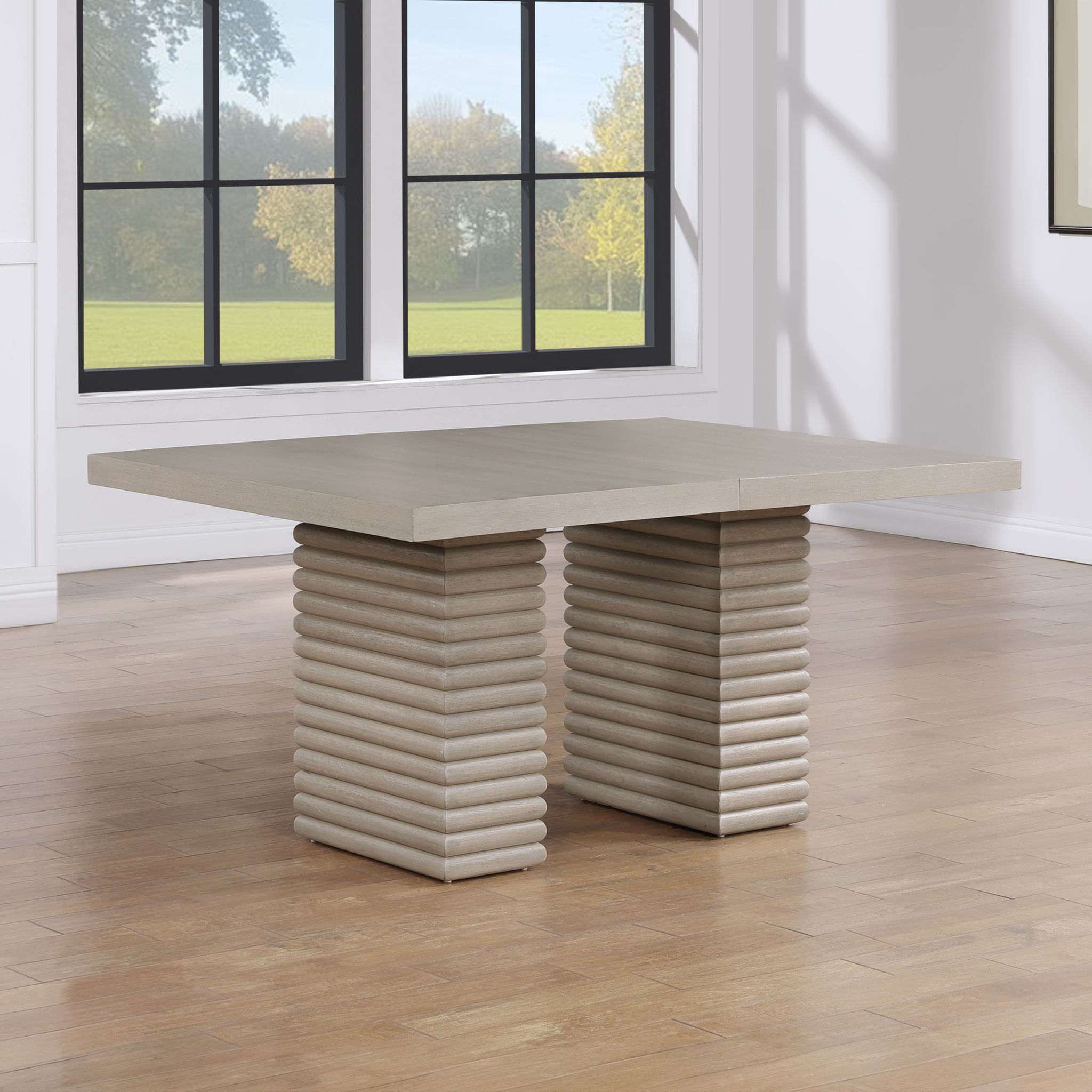 Lily - Dining Table With 18" Leaf - Greige