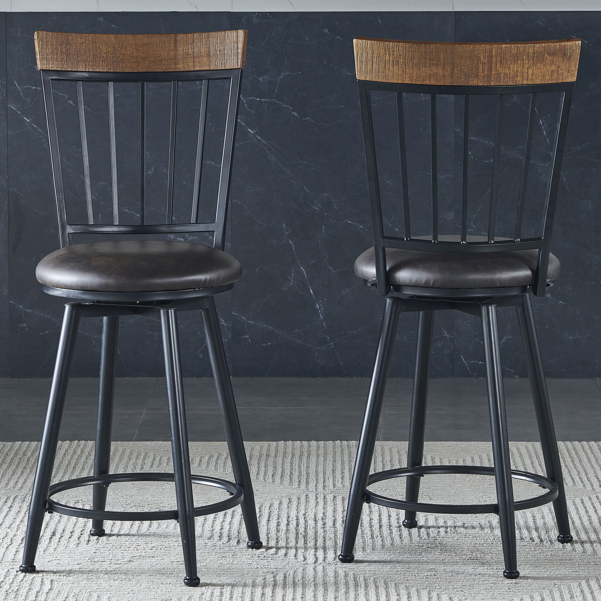 Tyler - Swivel Counter Chair (Set of 2) - Dark Gray
