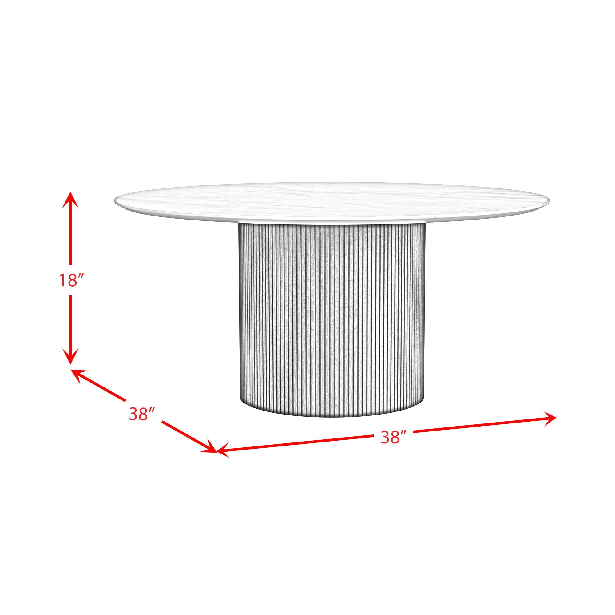 Sylvie - Round Table With White Faux Marble Top And Base