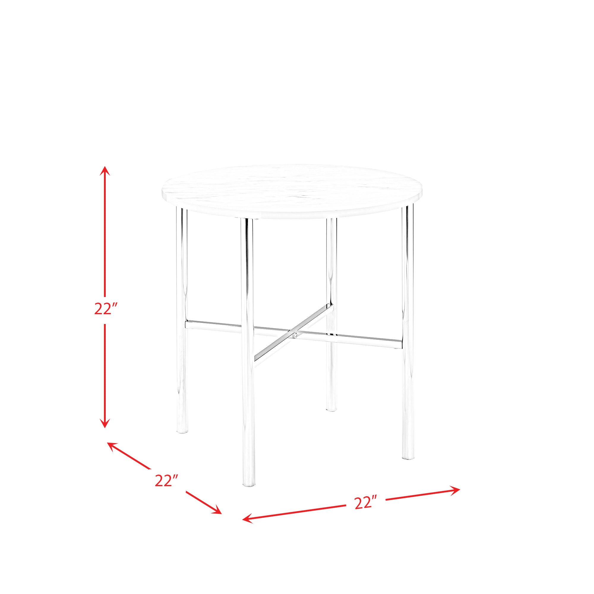 Cyrus - 3 Piece Occasional Table Set - Chrome