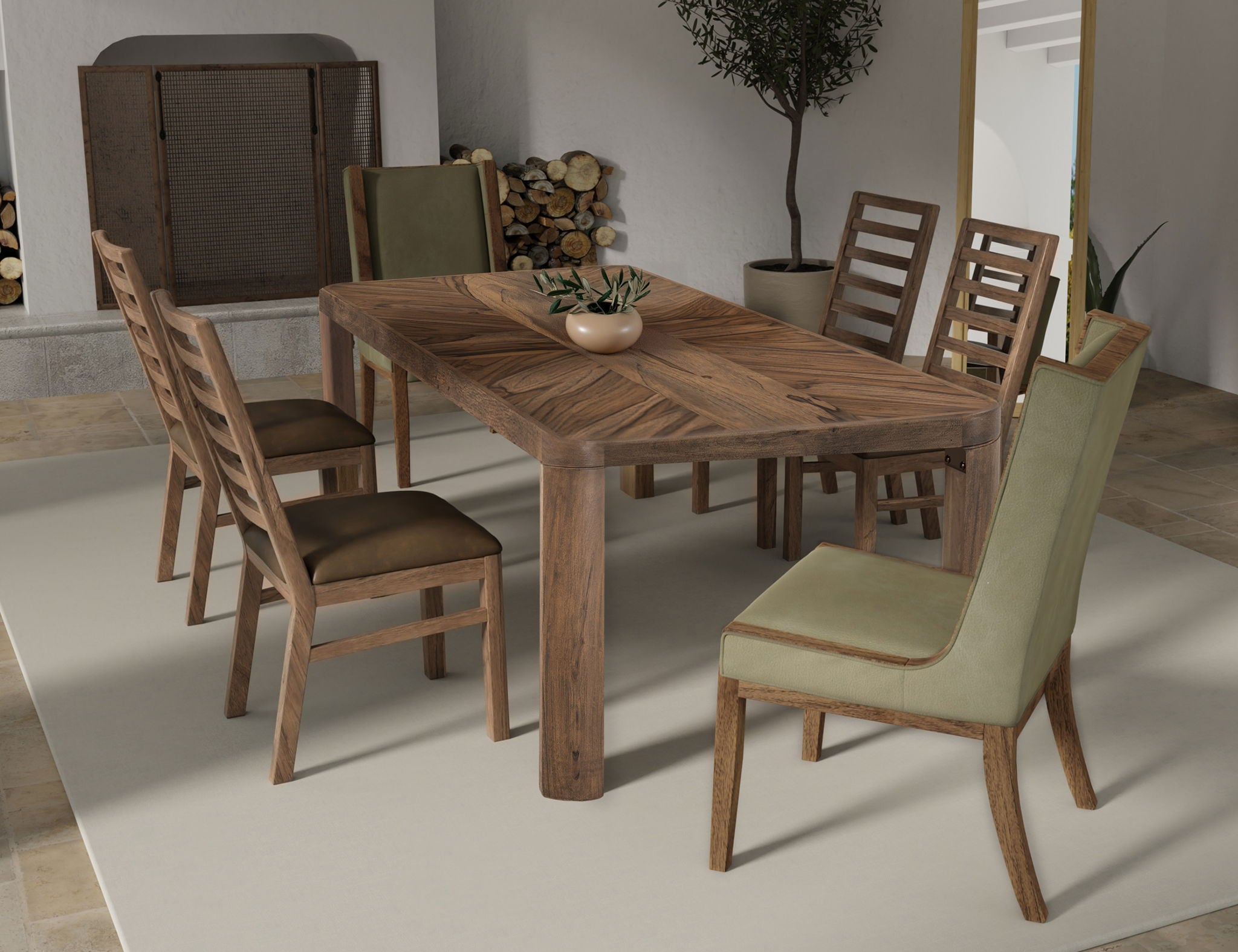 Balam - Table - Almond / Barrel Brown