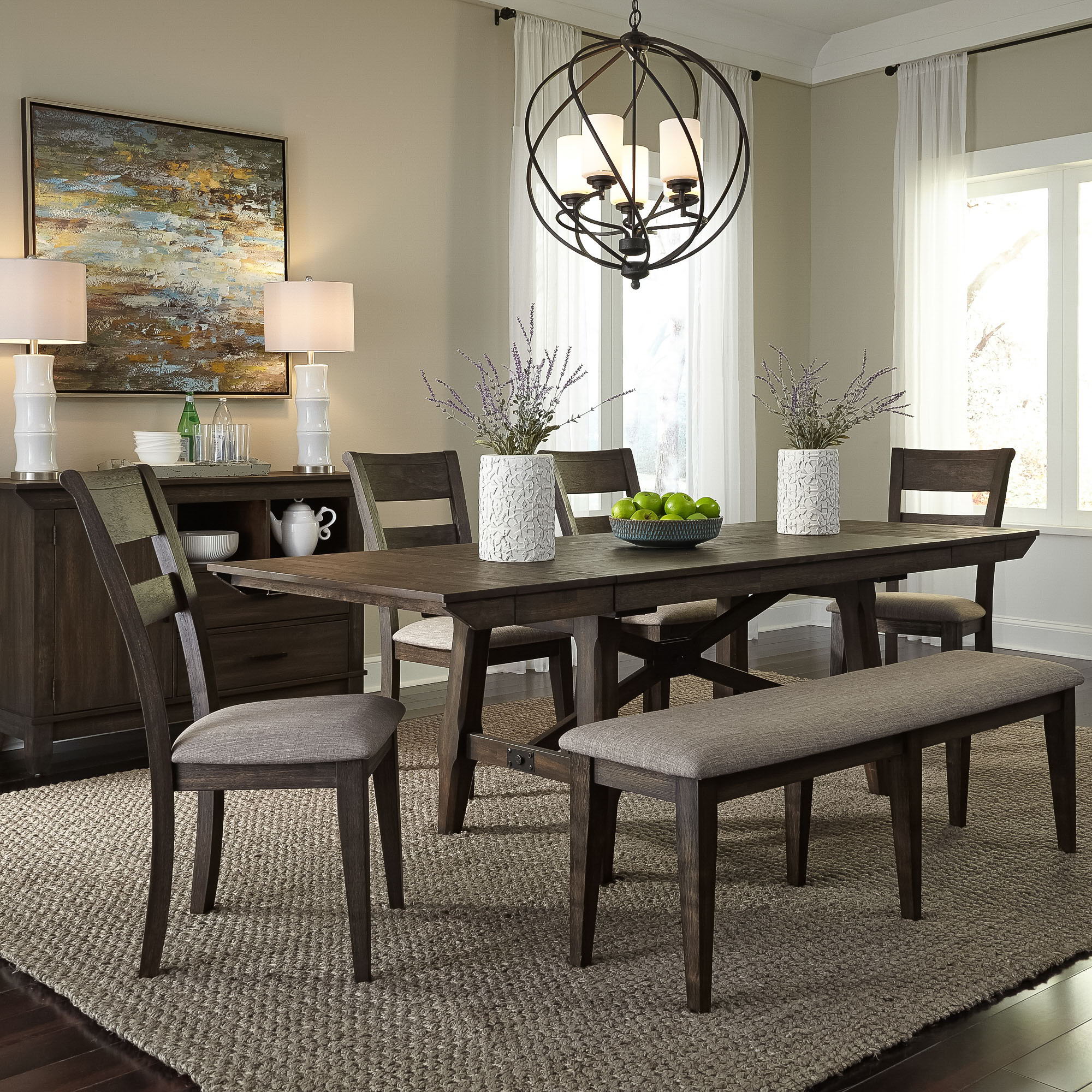 Double Bridge - Trestle Table - Dark Brown