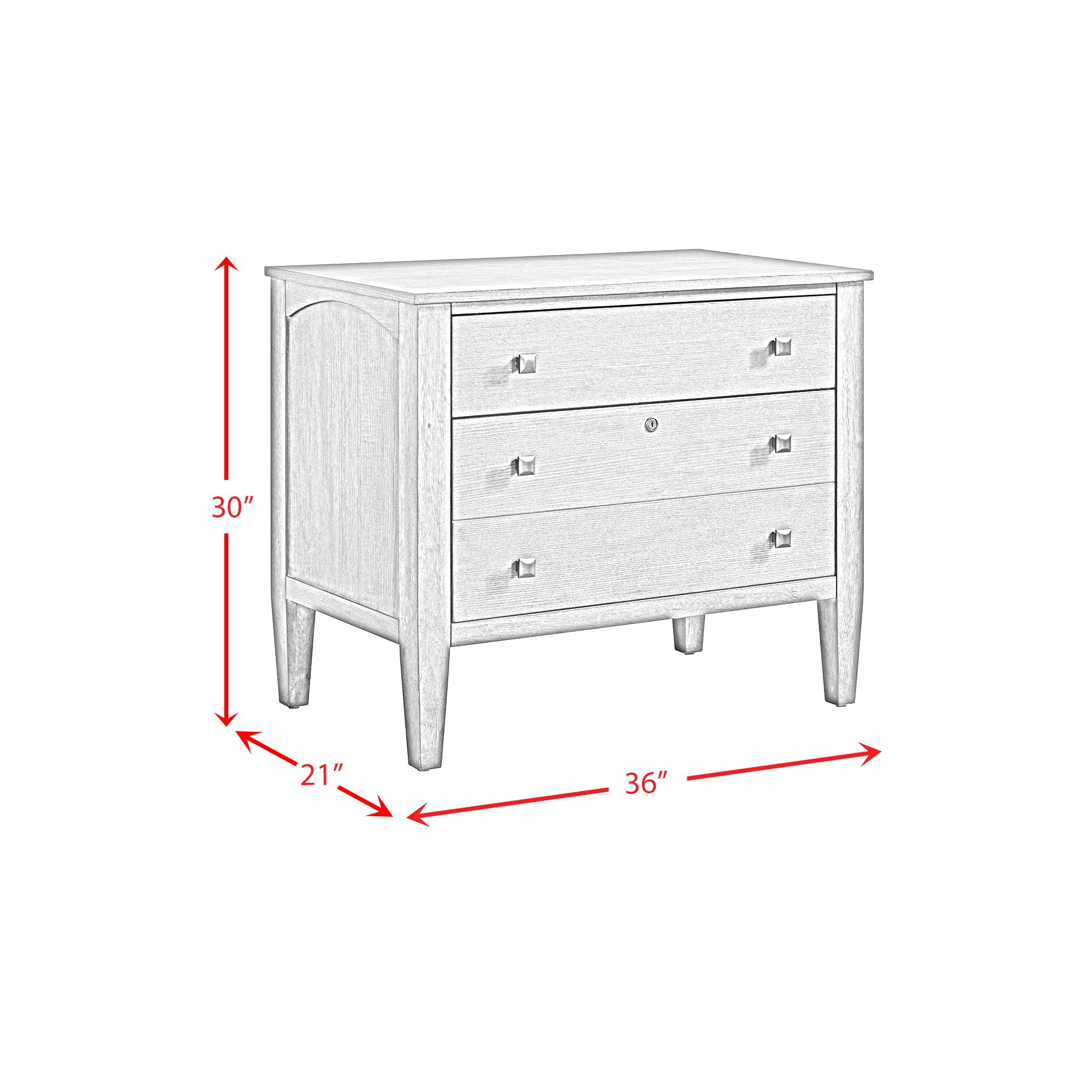 Portico - File Cabinet - Brown Oak