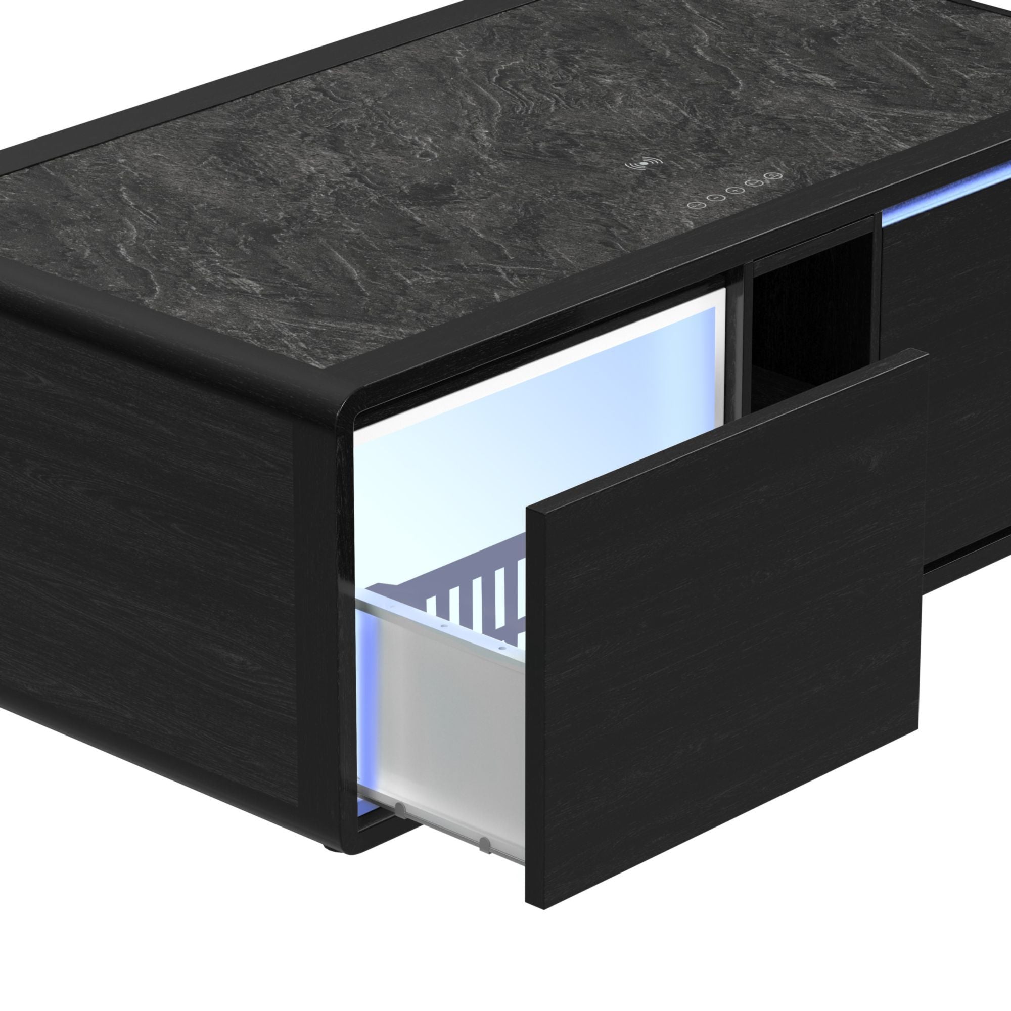 Halo - Smart Coffee Table With Fridge And Speaker - Black