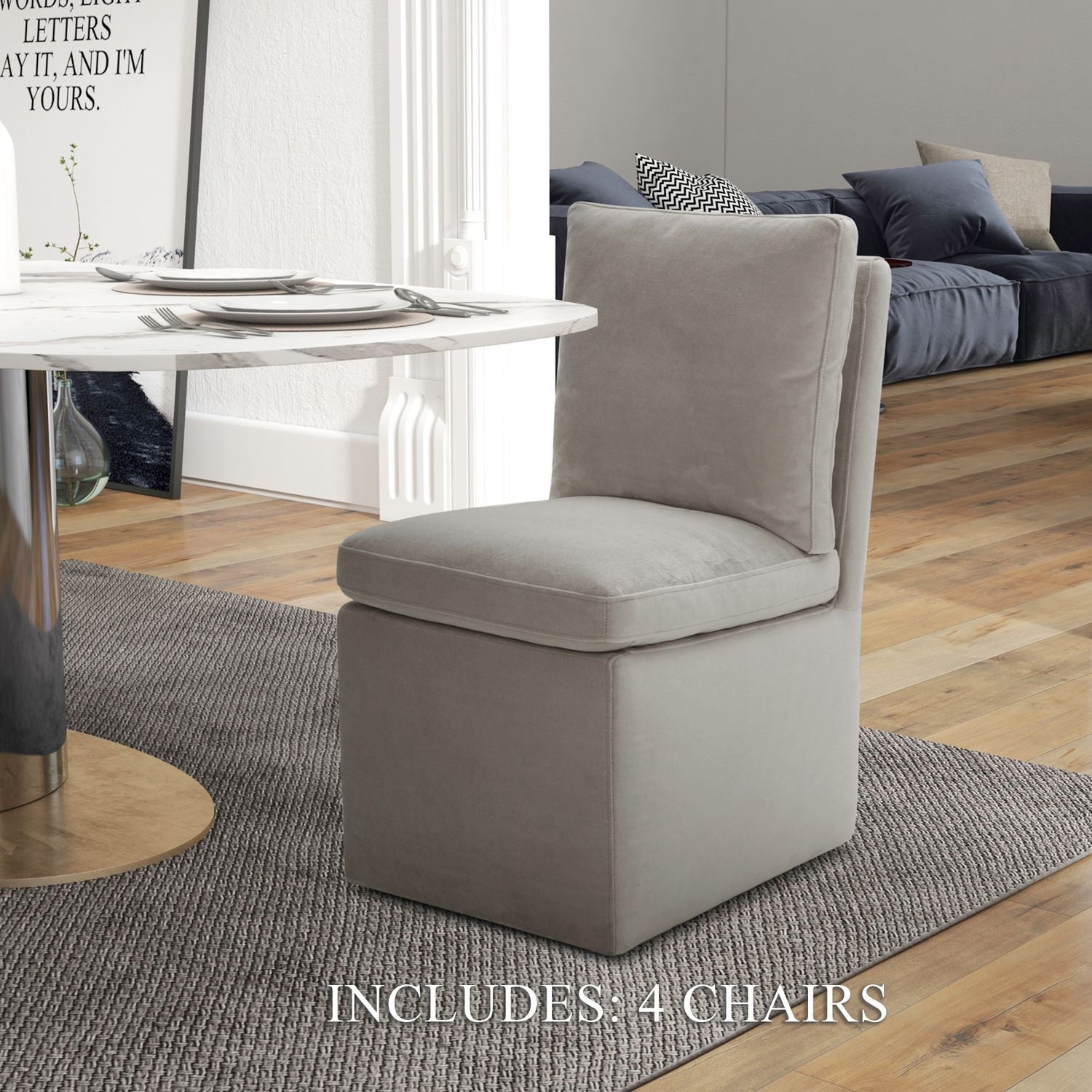 Accent Dining - Accent Dining Chair With Casters