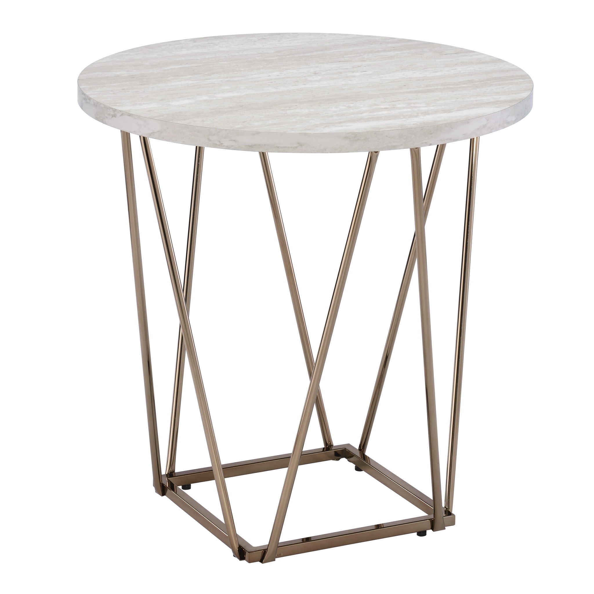 Rowyn - 3 Piece Table Set, Faux Marble Paper Top - Gray