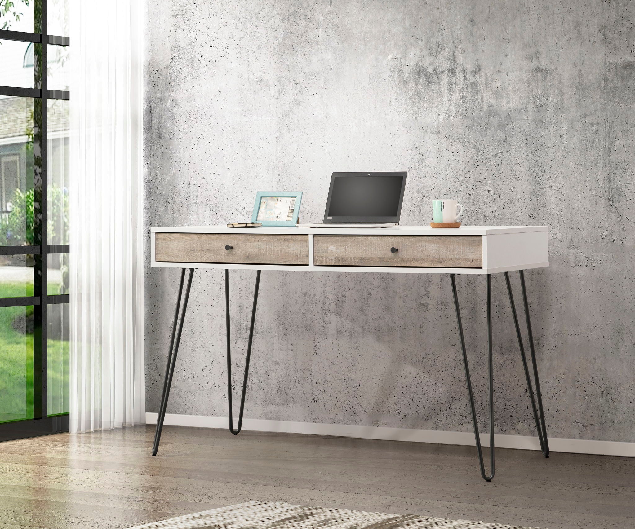 Taurus - Oak Desk - Taupe